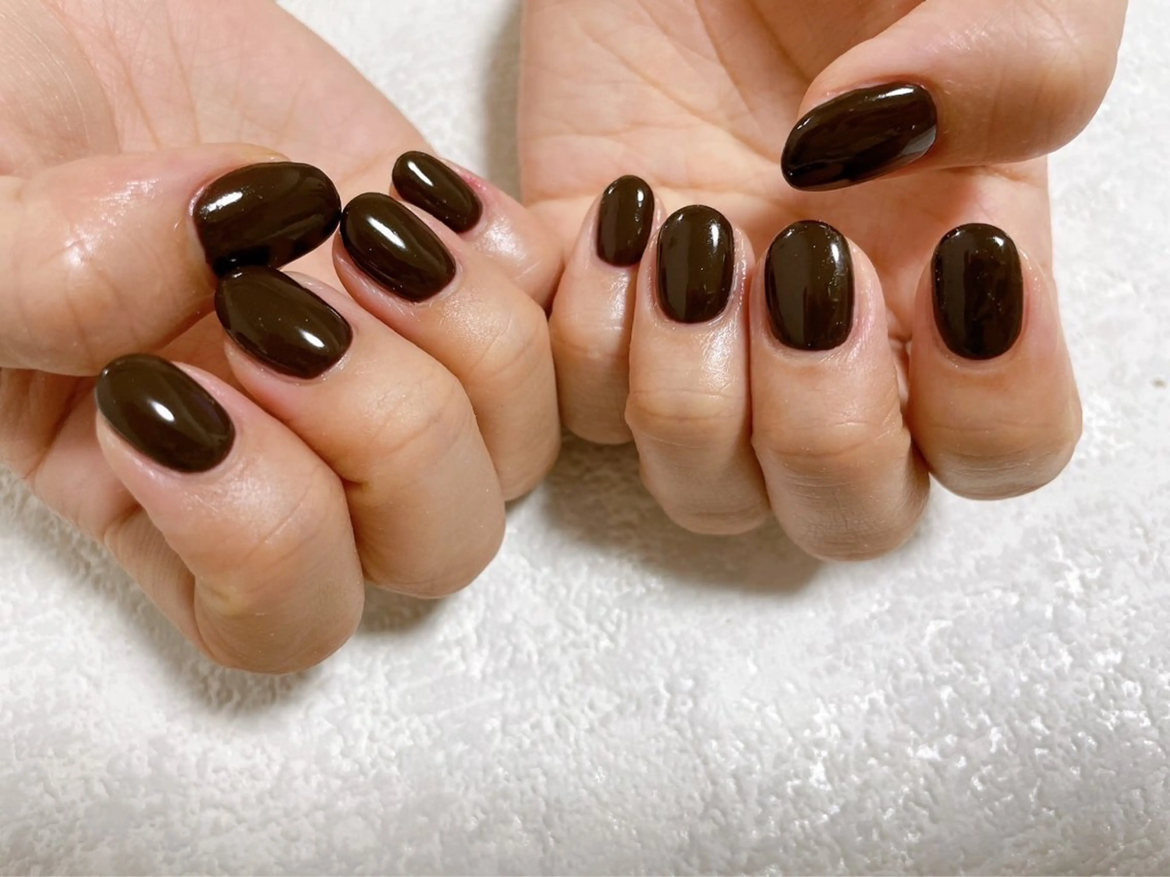 ネイル ブラウン ジェルネイル 韓国ネイル メンズネイル ワンカラーネイル kiki nail たまプラーザのネイルデザイン