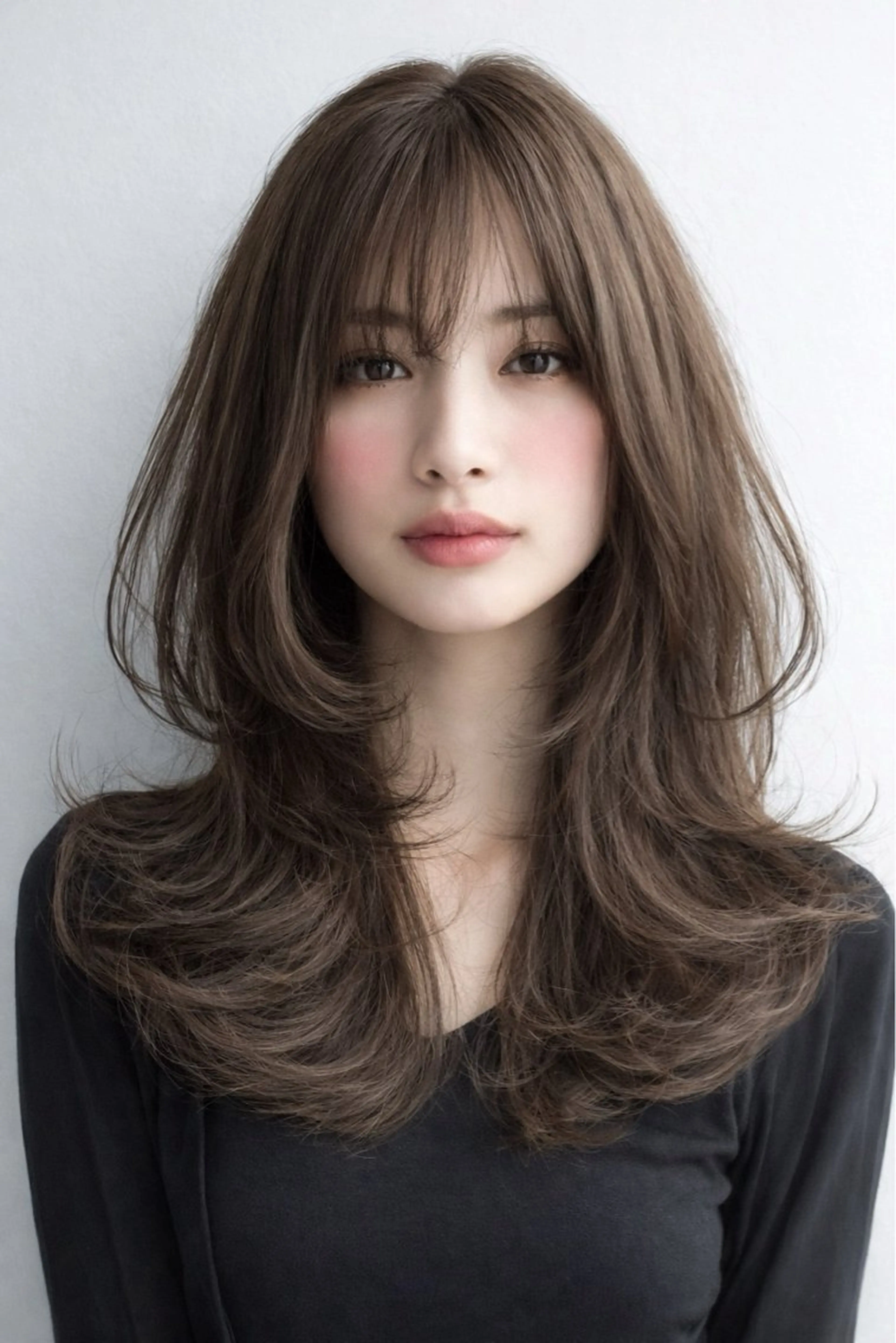 ロング 顔まわりレイヤー 顔周りカット ハッシュカット ハイレイヤー 髪質改善 カット ヘアカラー 縮毛矯正 トリートメント ✨毛髪診断で絶対綺麗 ✨美髪艶髪専門✨高浪のヘアスタイル