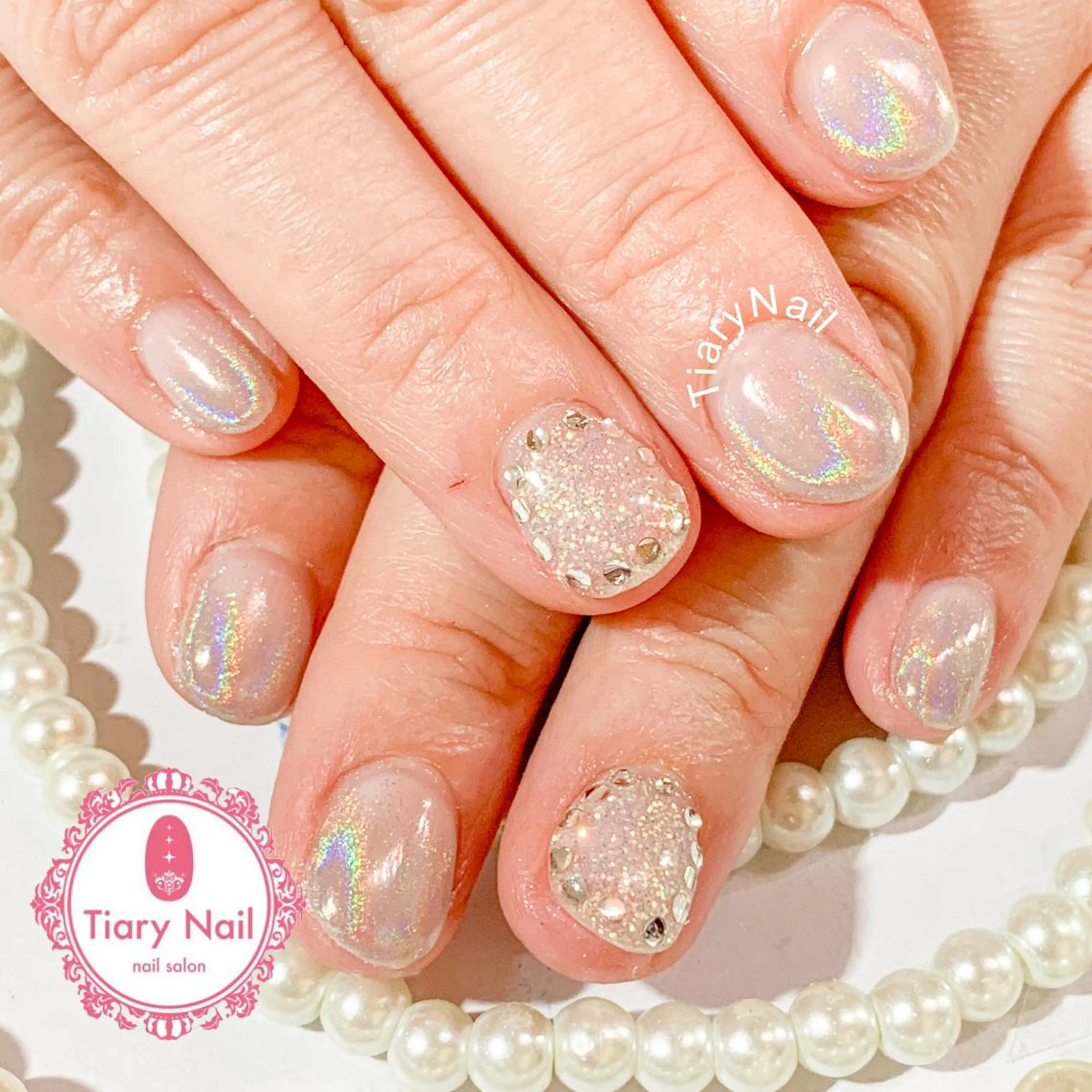 ネイル 桜ネイル 成人式 オフィスネイル ハンドネイル 💗🪽Tiary Nail🪽💗のネイルデザイン