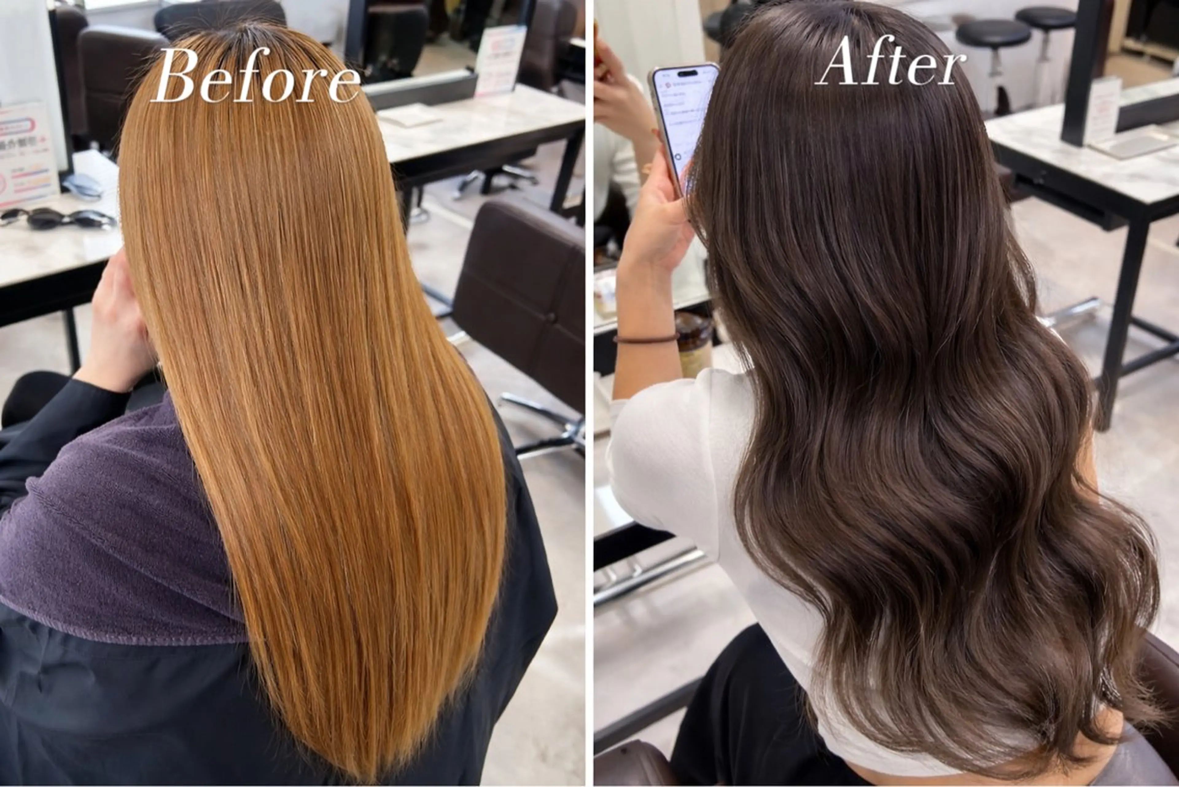 カラー ブリーチ ダークグレー ダークグレージュ グレージュ 【elyts】 メイのヘアスタイル