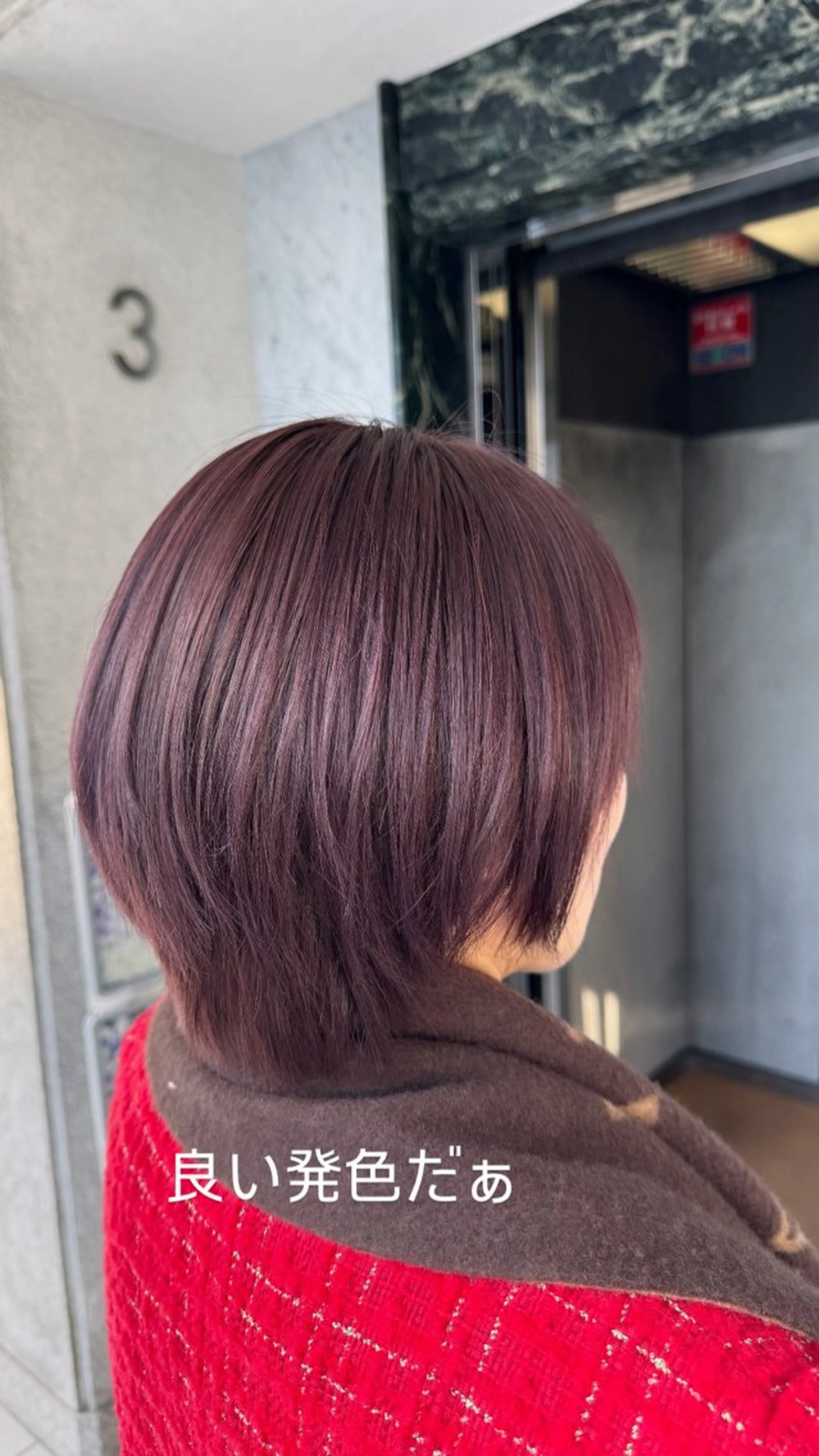 ショート カラー ブリーチ ブリーチなしカラー ピンクカラー カット ヘアカラー 椎葉 祐也のヘアスタイル