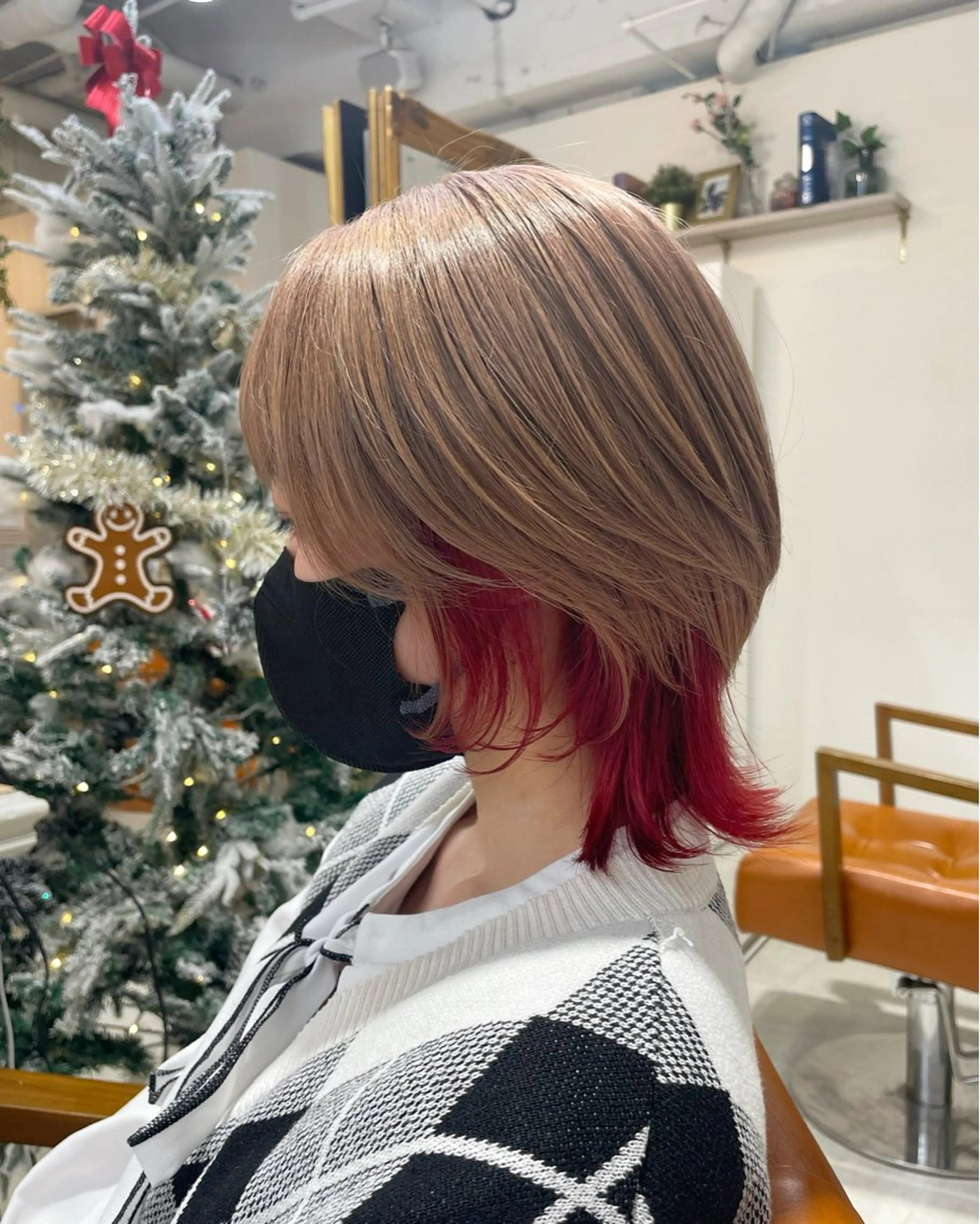 ショート カラー ヘアカラー トリートメント ブリなしダブル/ 顔周り/大村真咲のヘアスタイル