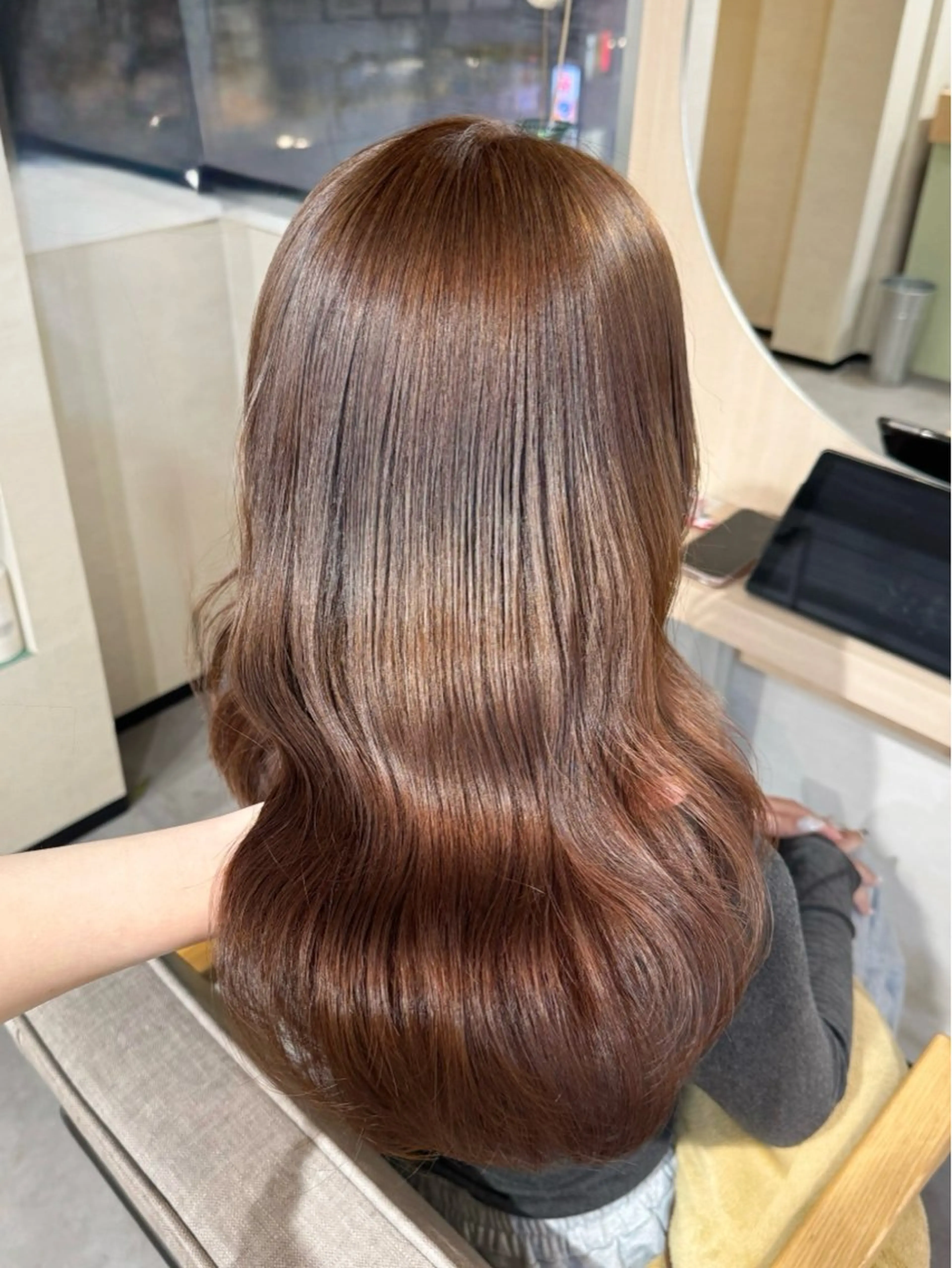 セミロング カラー ブリーチ 透明感カラー ブリーチなしカラー ヘアカラー 🫧札幌ブリーチなし 透明感カラーゆん🫧のヘアスタイル