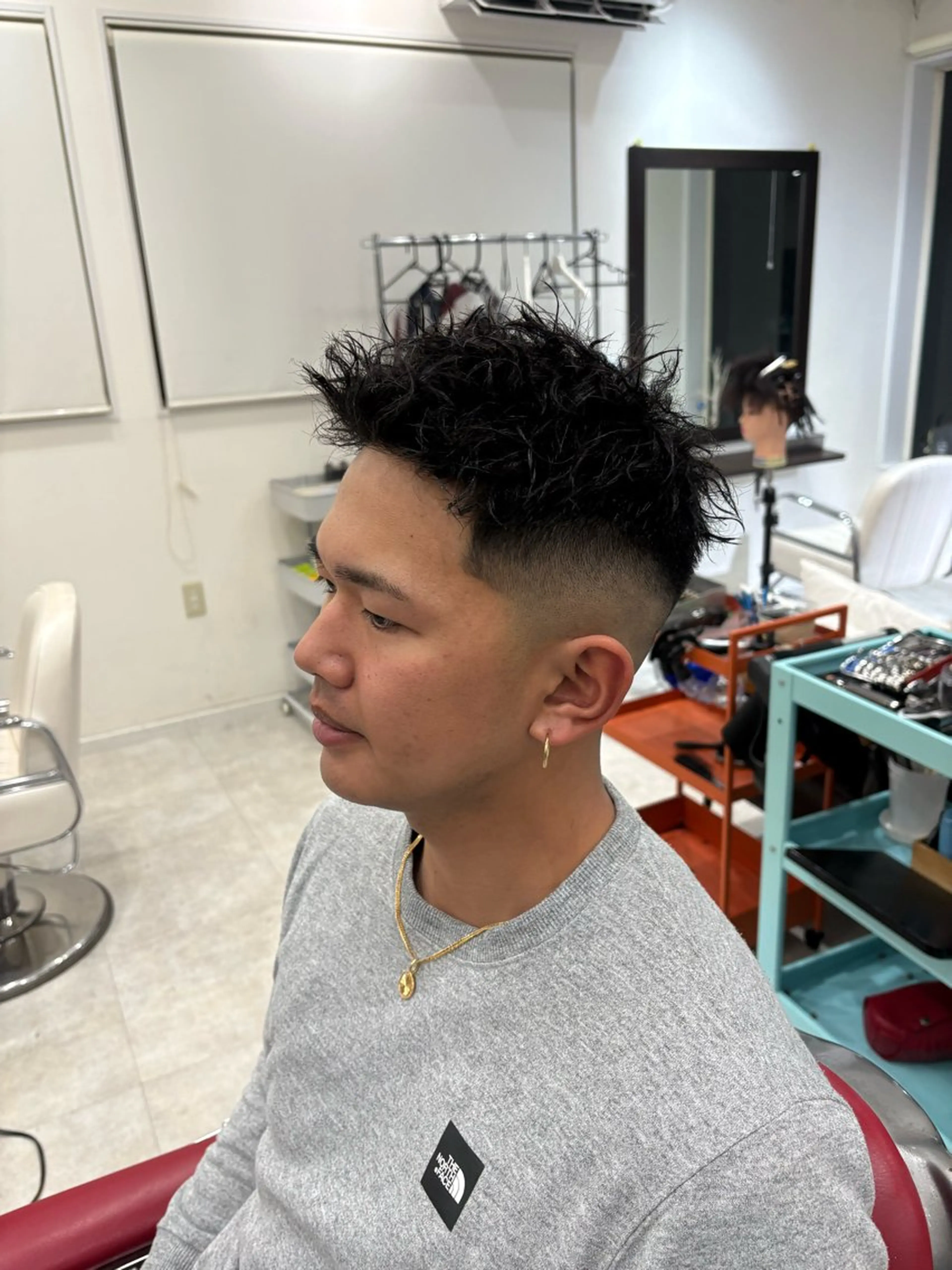 ショート パーマ メンズ カット パーマ 本間 颯太のヘアスタイル