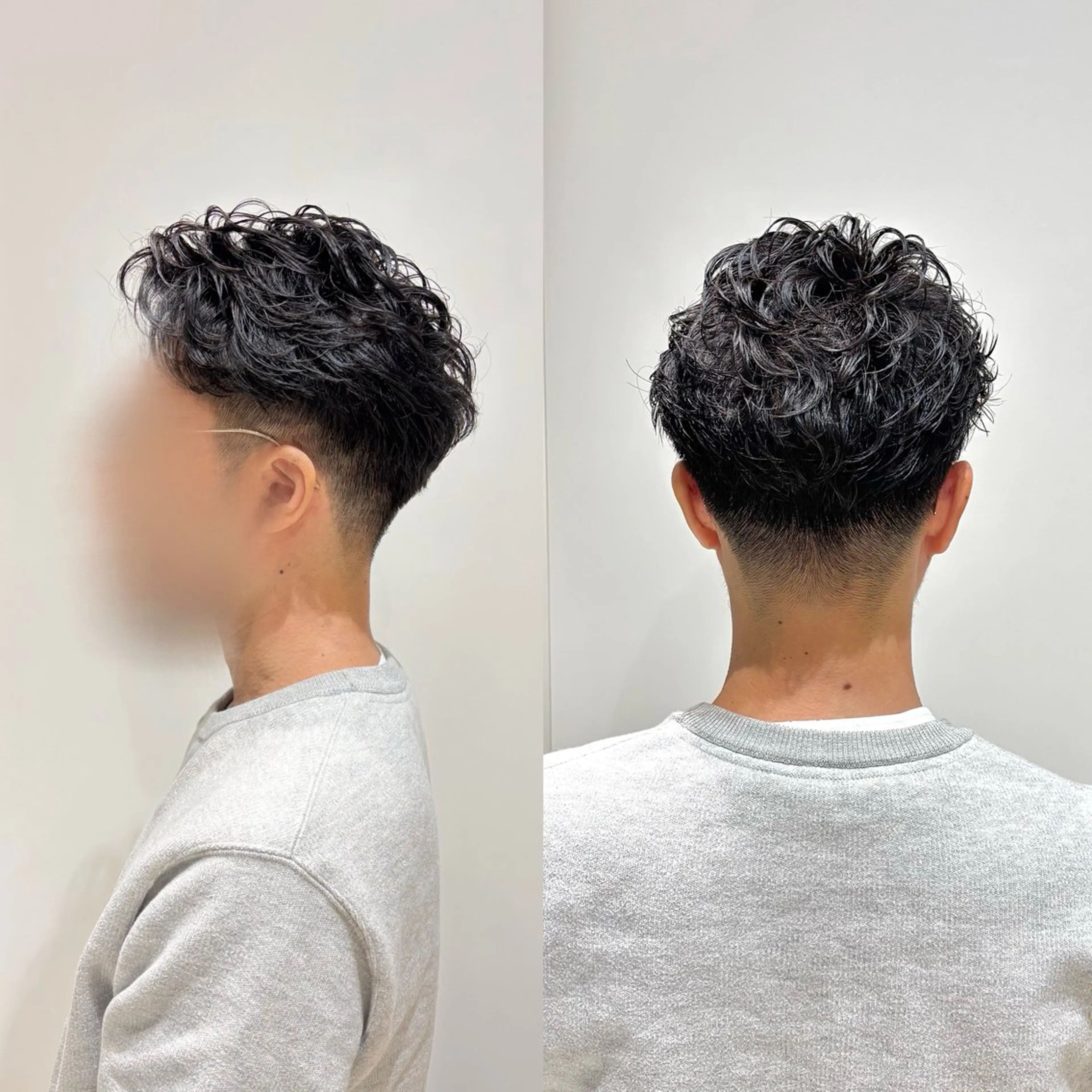 パーマ メンズ フェードカット メンズパーマ 刈り上げ 岩澤 帆空斗のヘアスタイル