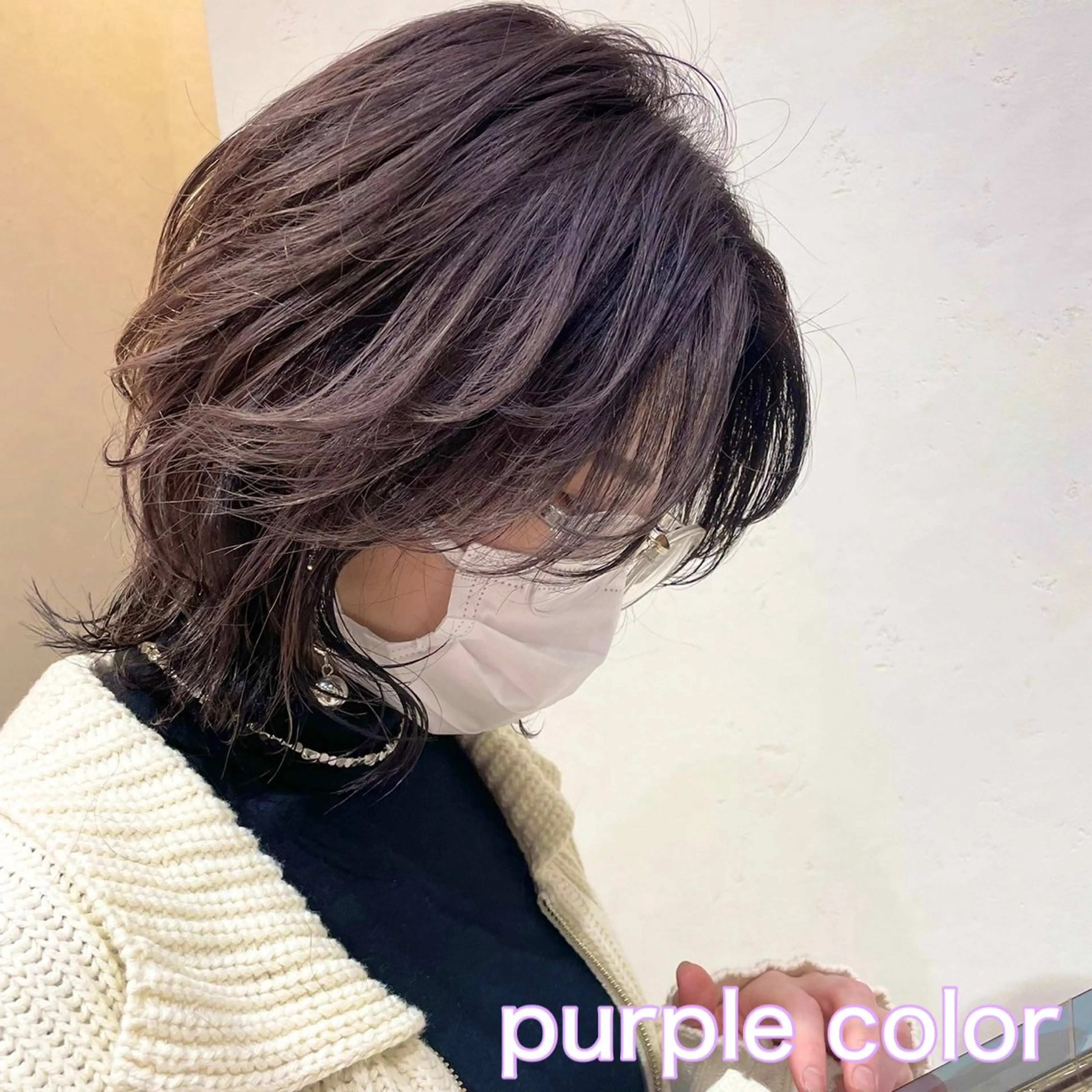 ショート パープルカラー ナチュラルヘア 🌱/久留米/あまのヘアスタイル