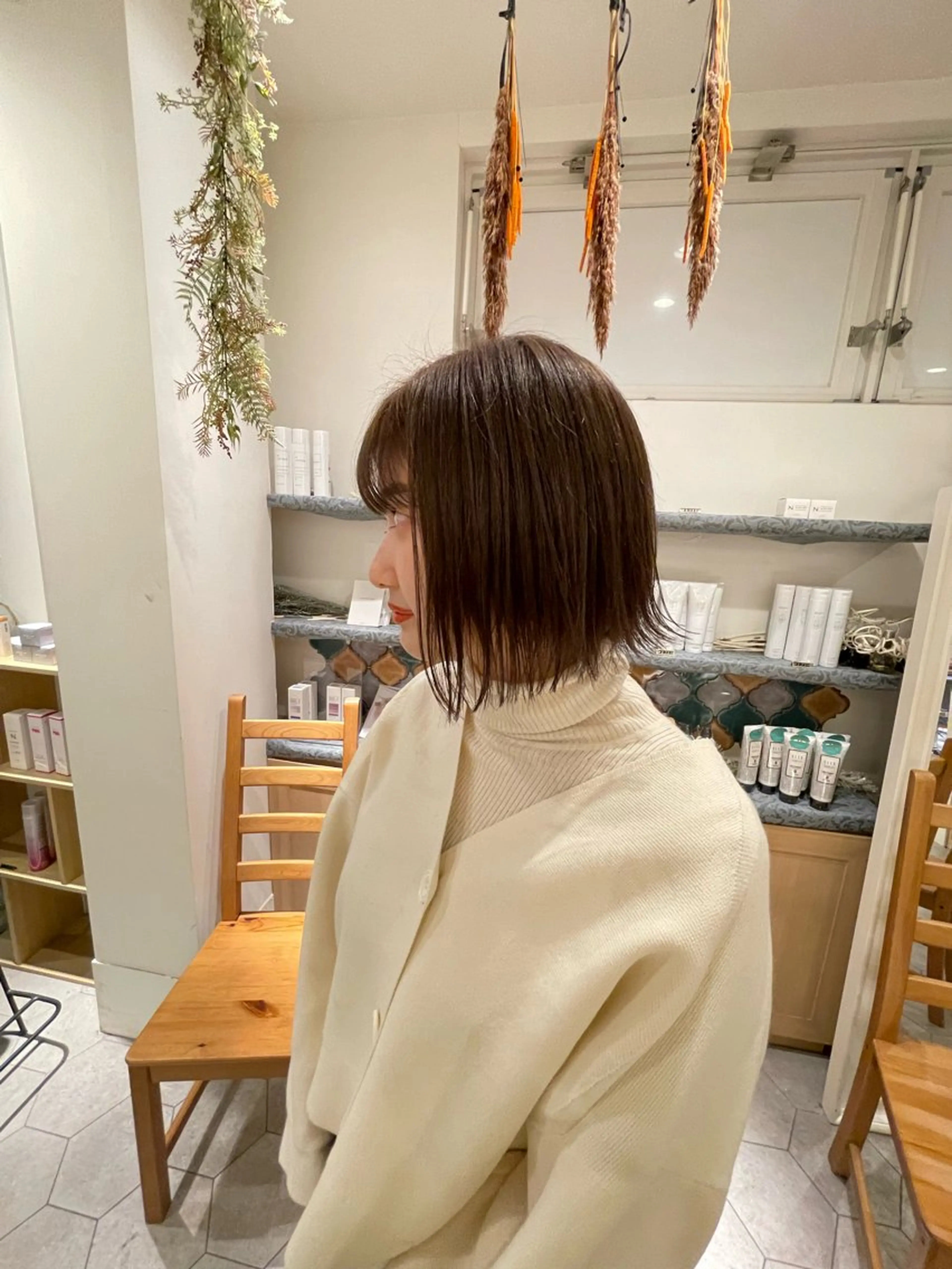 カラー ブリーチなしカラー 美髪矯正・清水天空のヘアスタイル