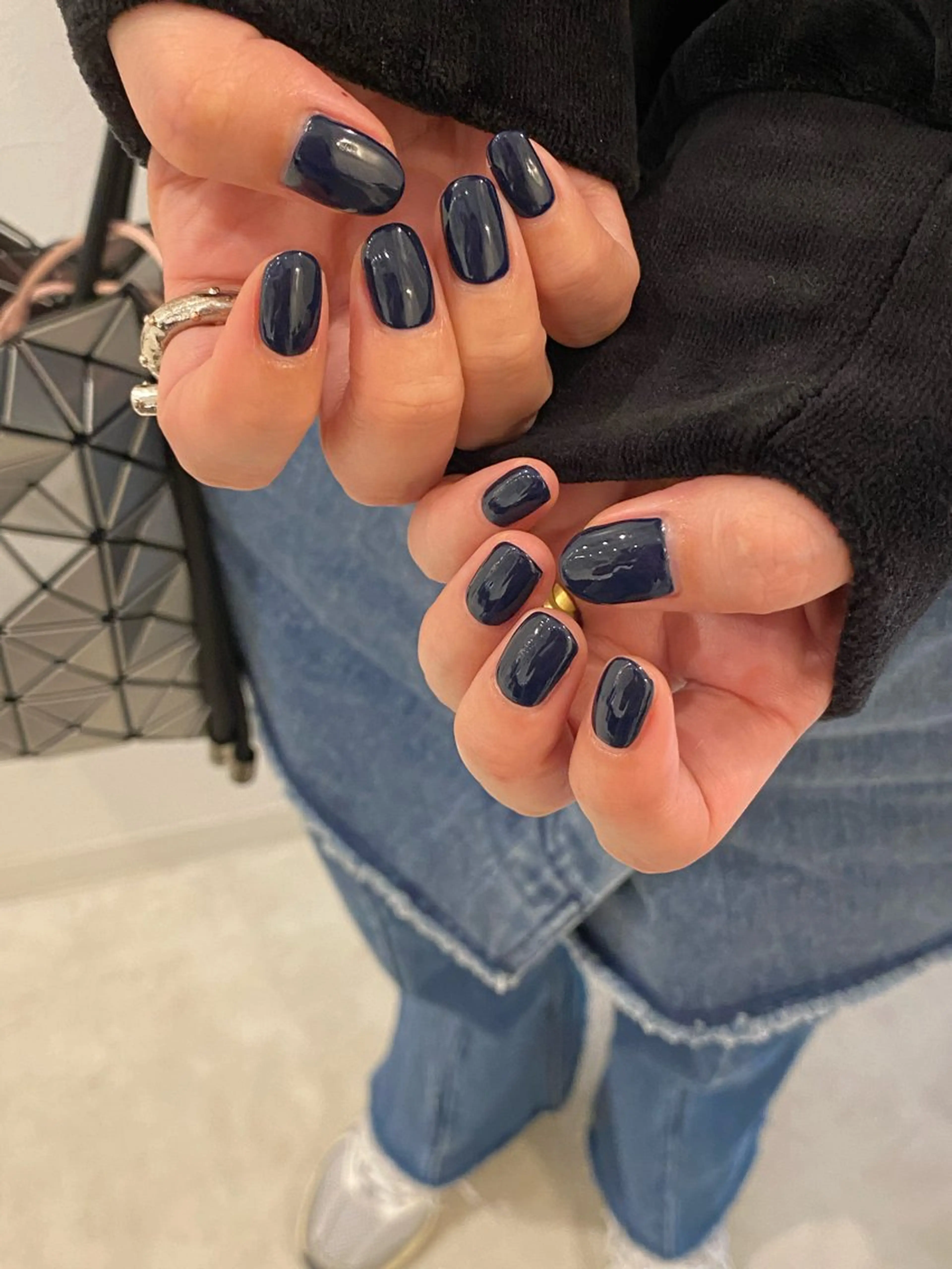 ネイル ネイビー ワンカラーネイル ハンドネイル Ann nailのネイルデザイン