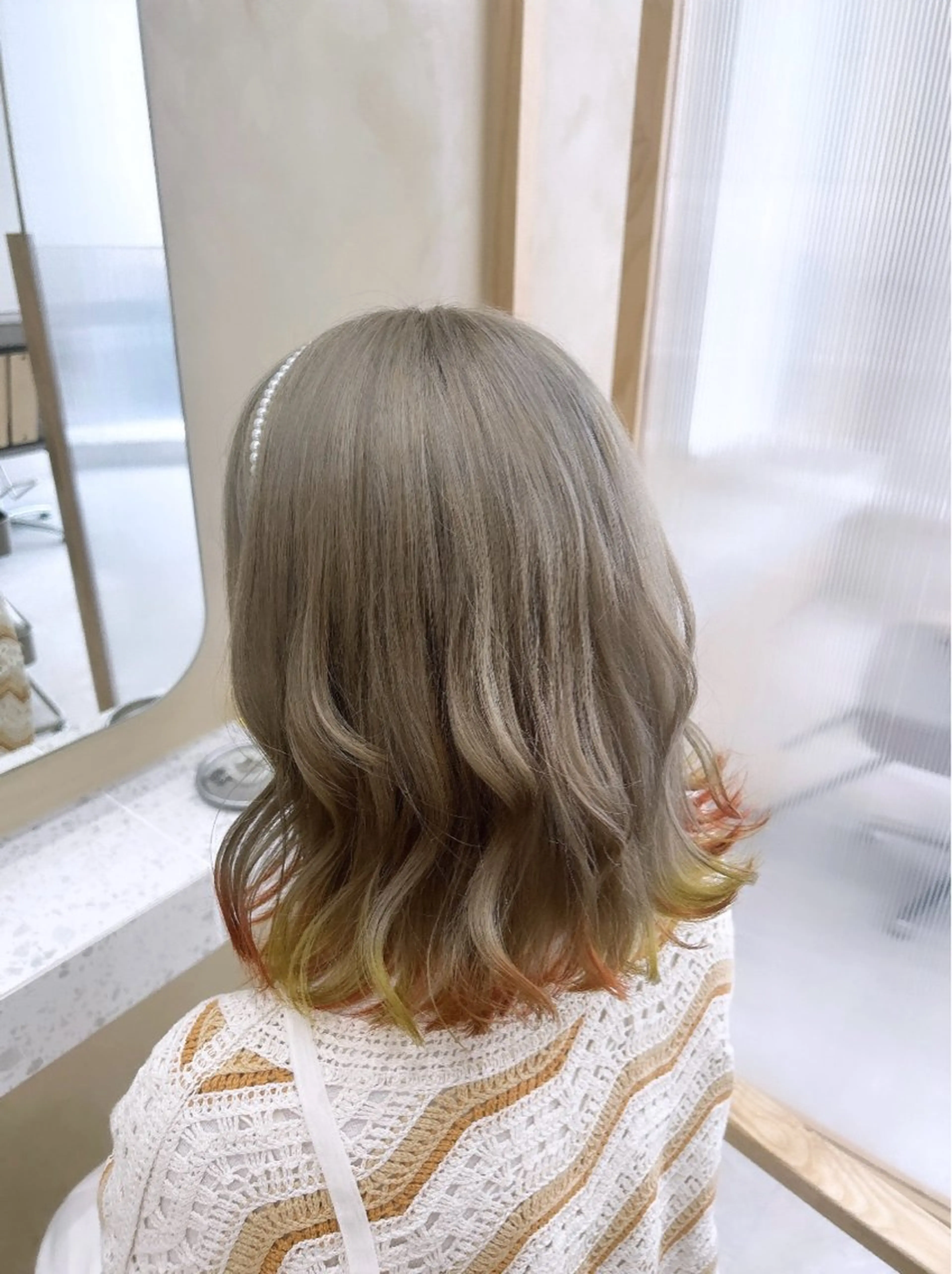 ミディアム イエローカラー カット ヘアカラー メンズ特化美容師👾 チカのヘアスタイル