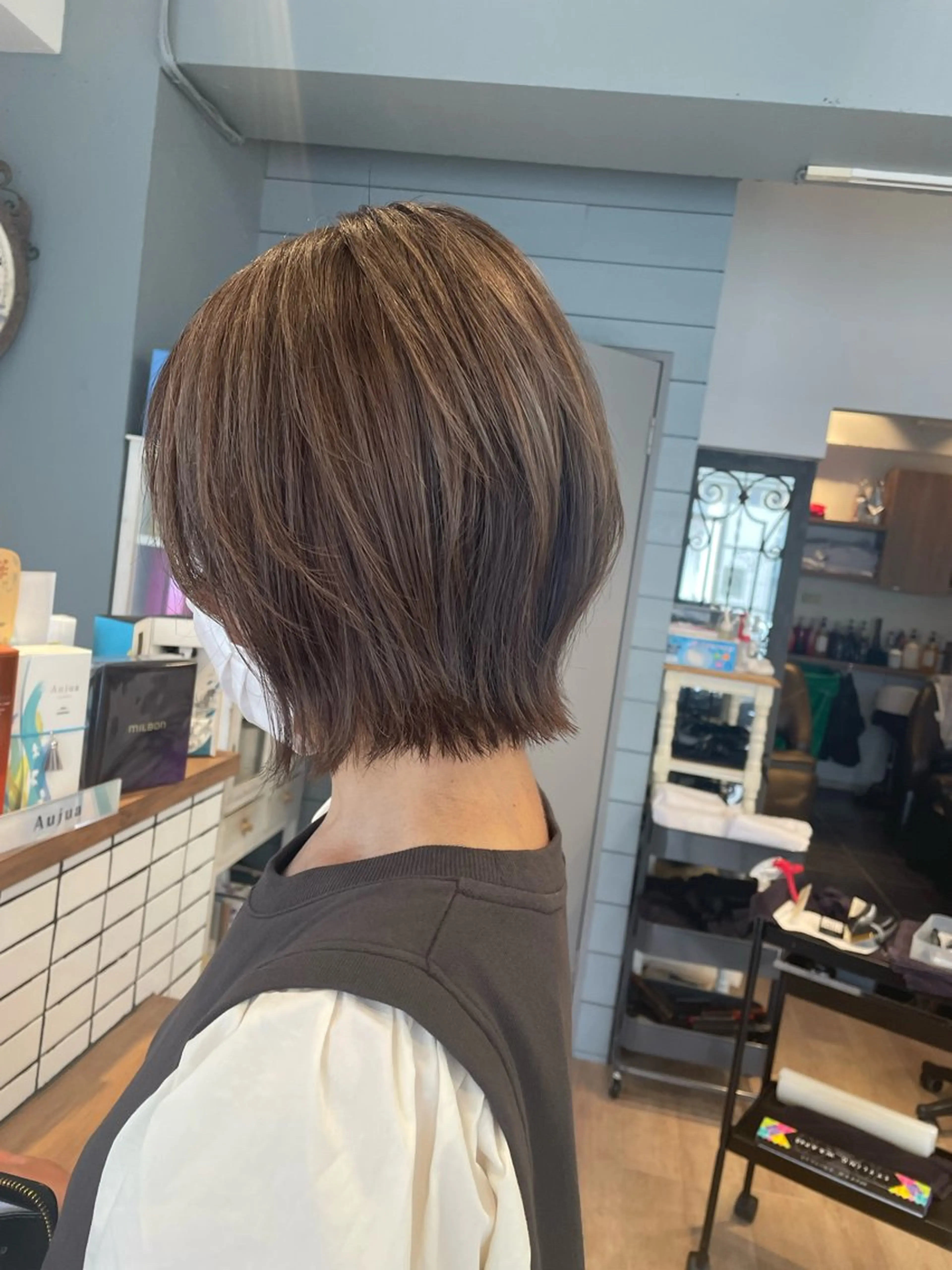 ショート カット ヘアカラー トリートメント ハイレート🤍🫧 池田のヘアスタイル