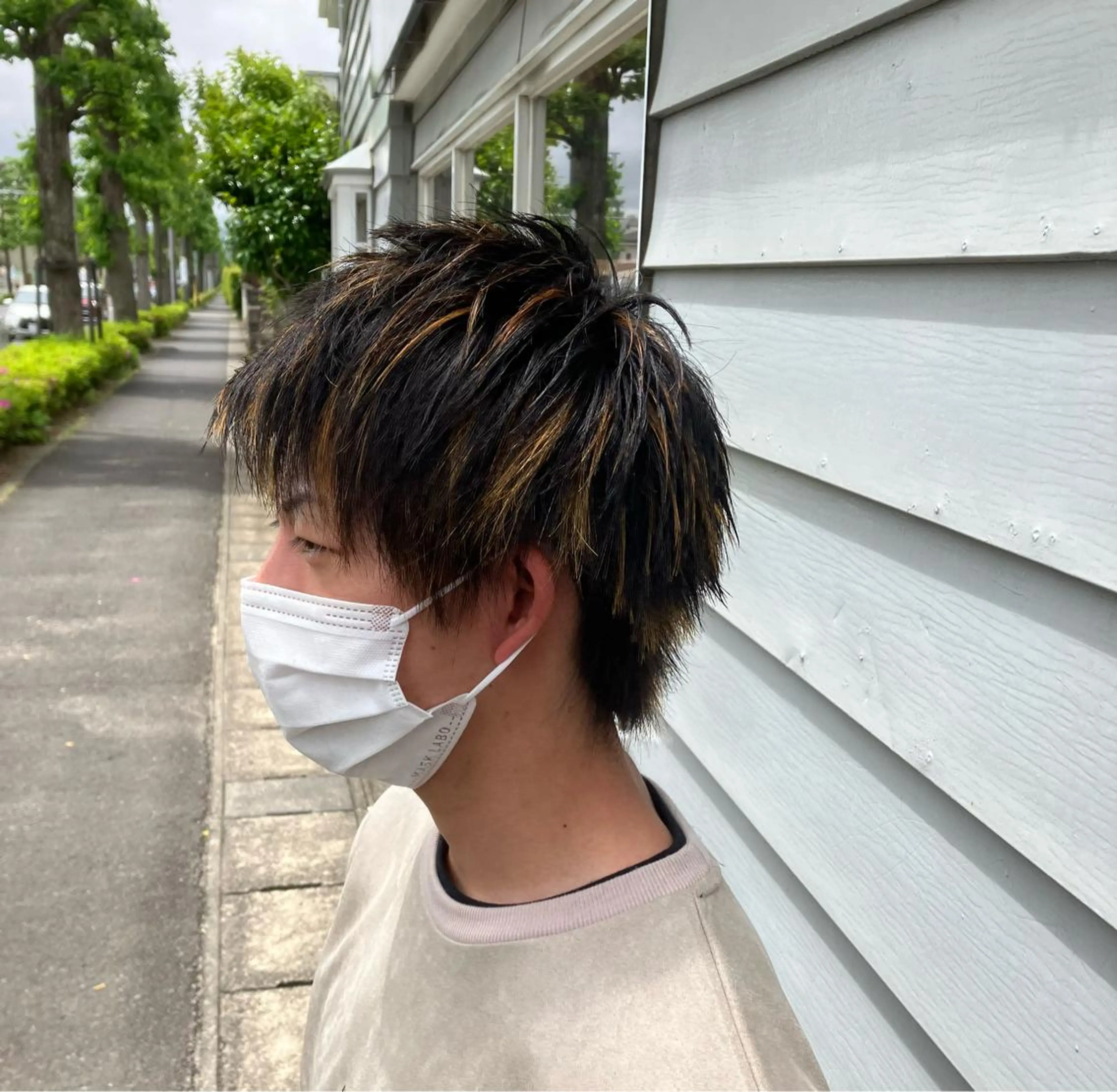 ショート カラー メンズ メンズハイライト ハイライトカラー ハイライト カット ヘアカラー 佐藤 悠生 メンズパーマ.カットのヘアスタイル