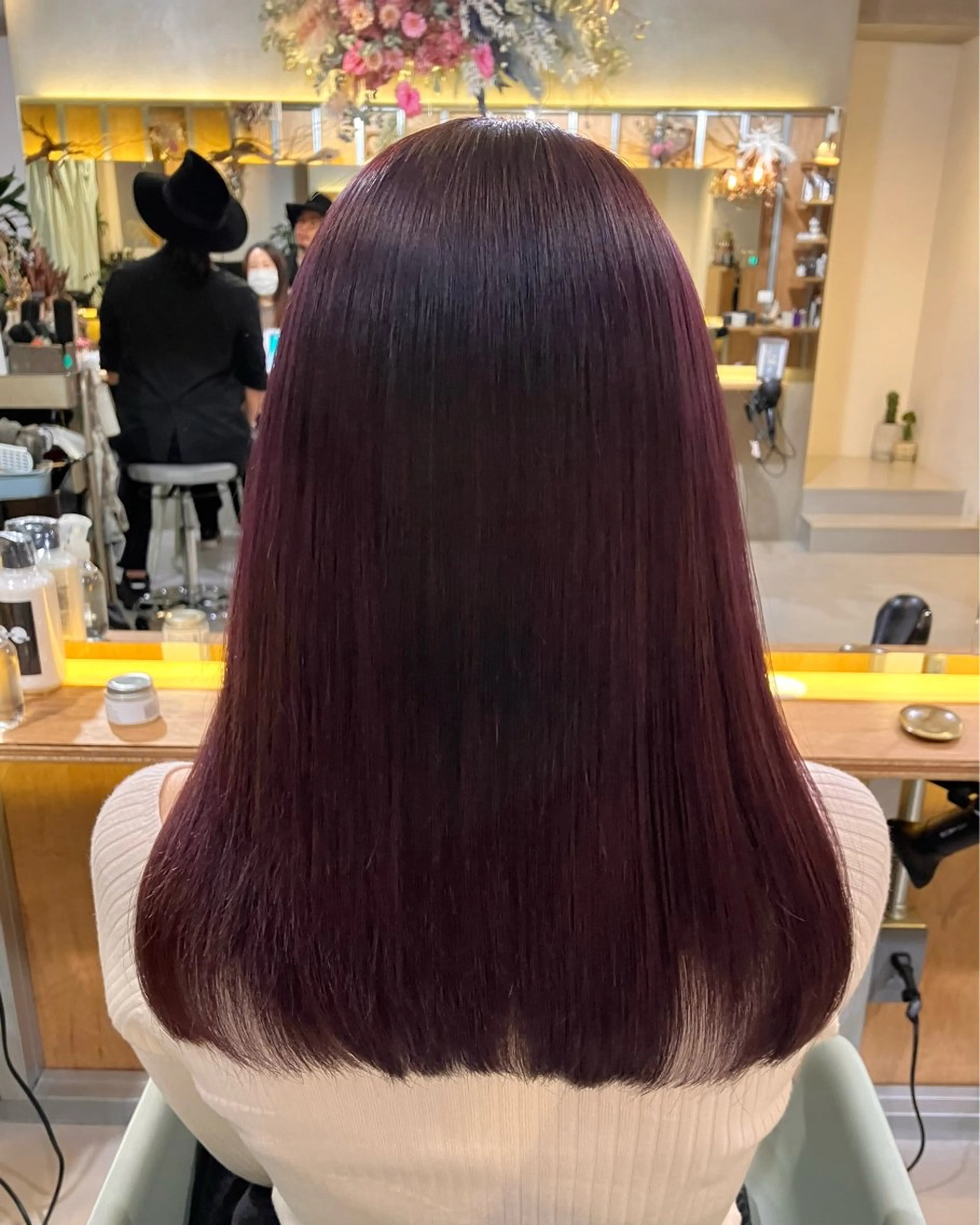 セミロング カラー 髪質改善/艶髪/矯正 ヘアアレンジ/西梅田のヘアスタイル