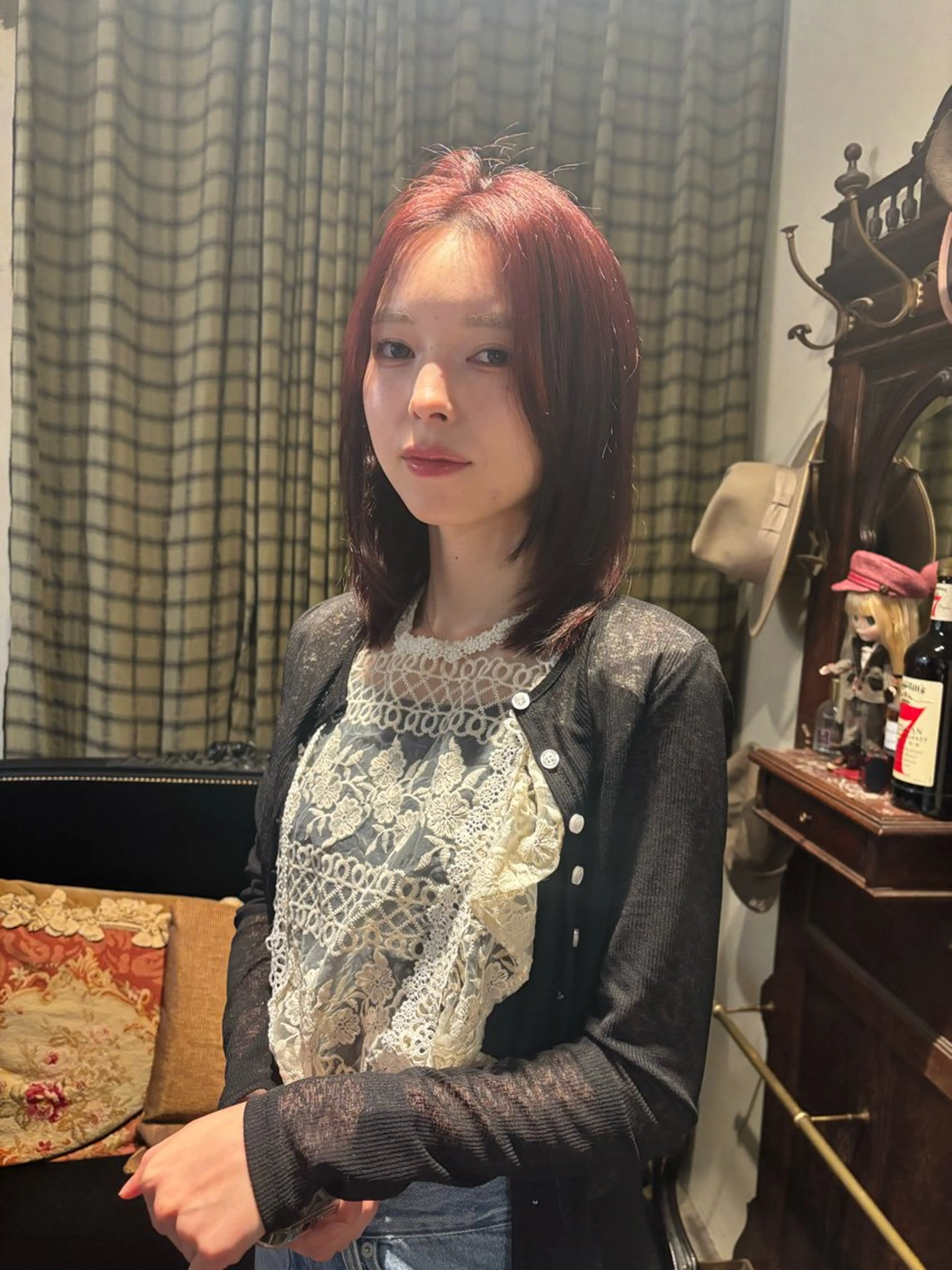 ミディアム カラー ブリーチ/エクステ はしもと　そな🫧のヘアスタイル