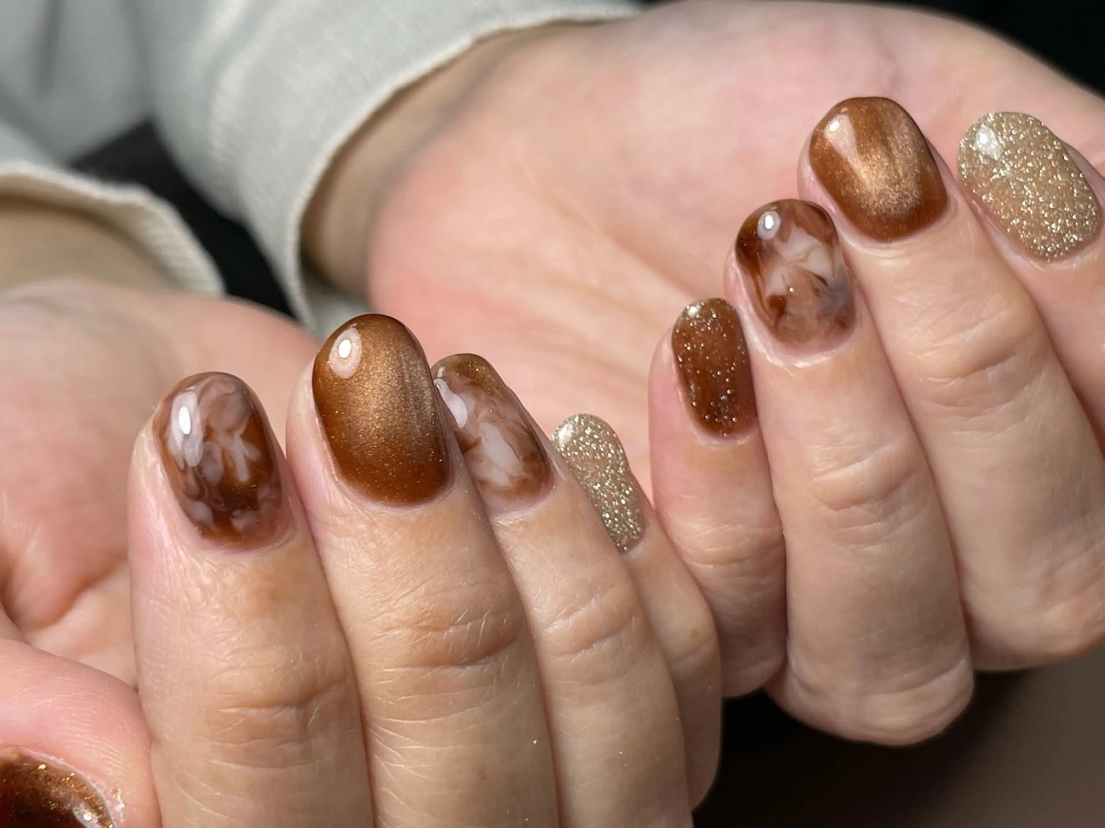 ネイル ラメ(グリッター) マグネットネイル 大理石ネイル(マーブル) Chong Sarangのネイルデザイン