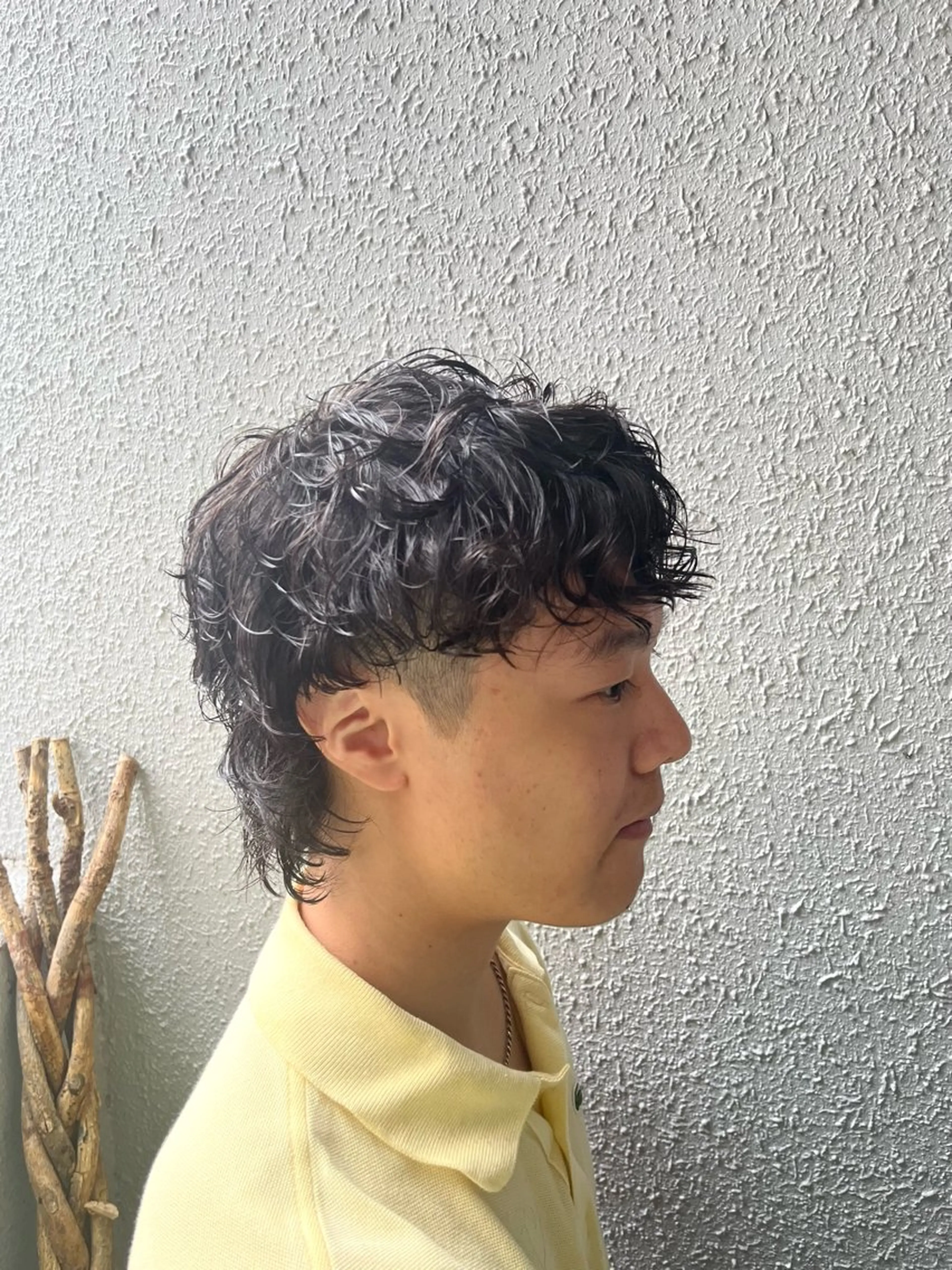 ショート パーマ メンズ 中川 蓮のヘアスタイル