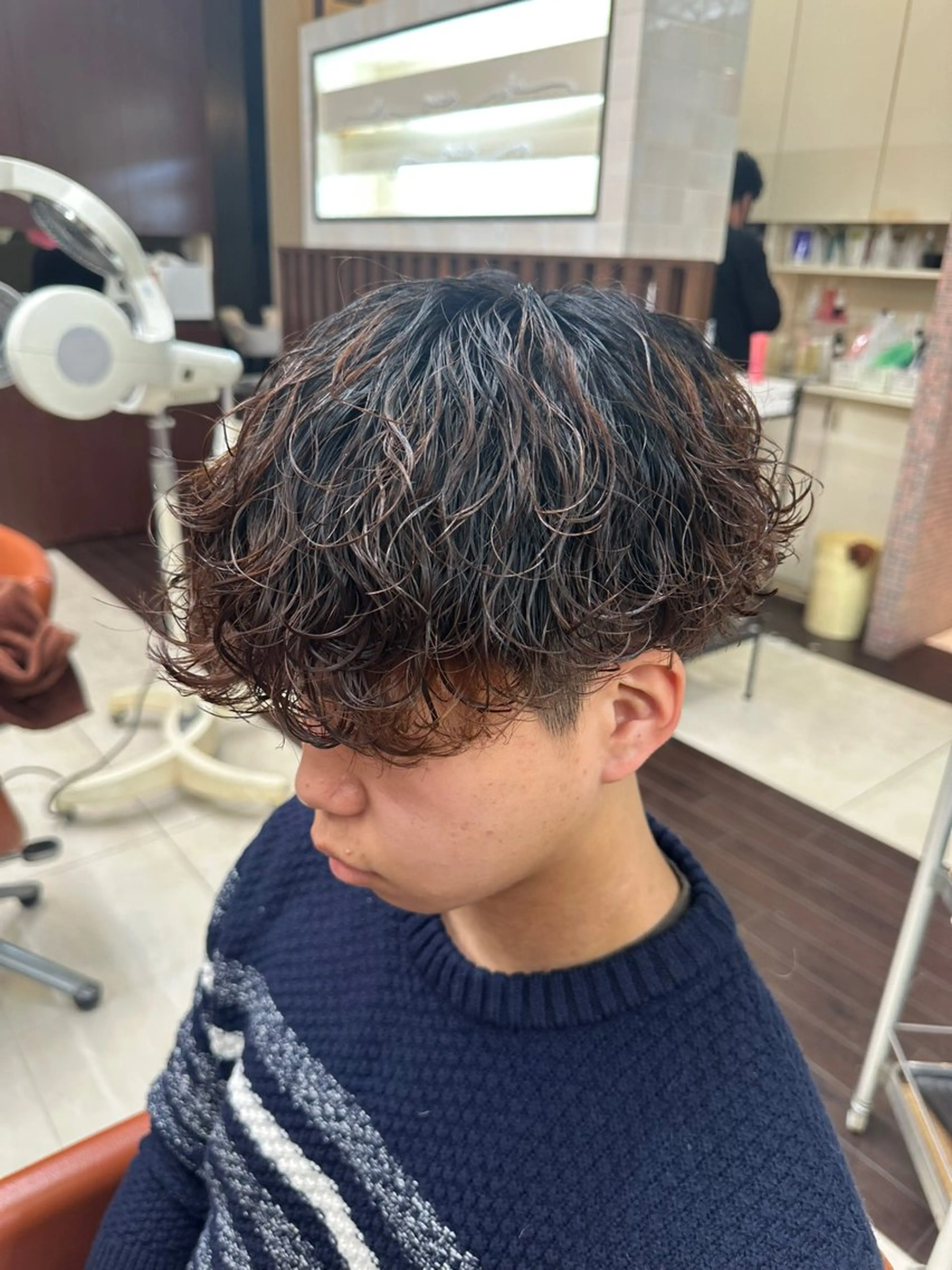 ショート カラー パーマ メンズ メンズパーマ 波巻きパーマ カット パーマ 毎月230人担当/ メンズヘア/清和武虎のヘアスタイル