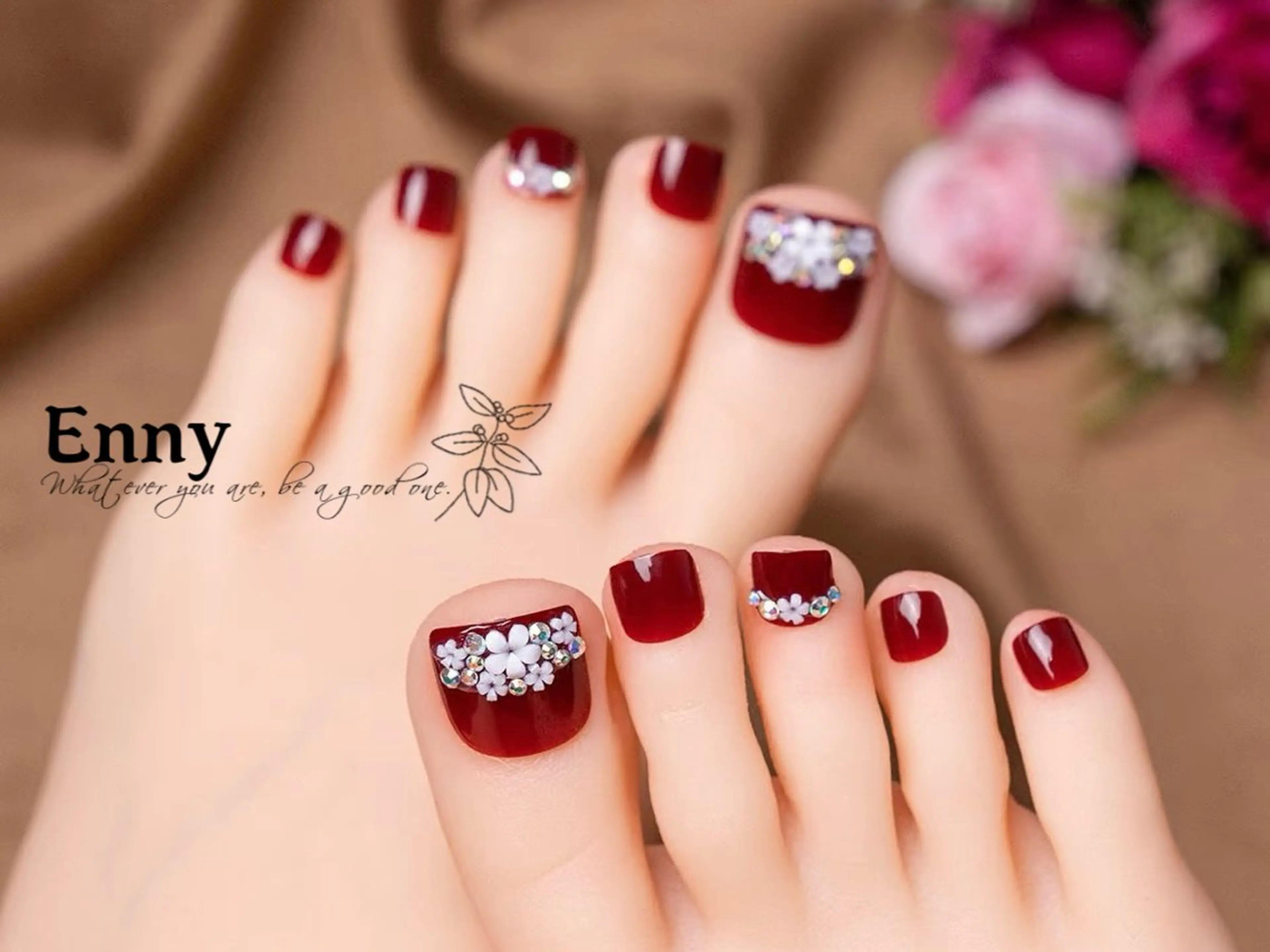 ネイル チークネイル フットネイル フレンチネイル ジェルネイル ガラスフレンチ Enny nail salonのネイルデザイン