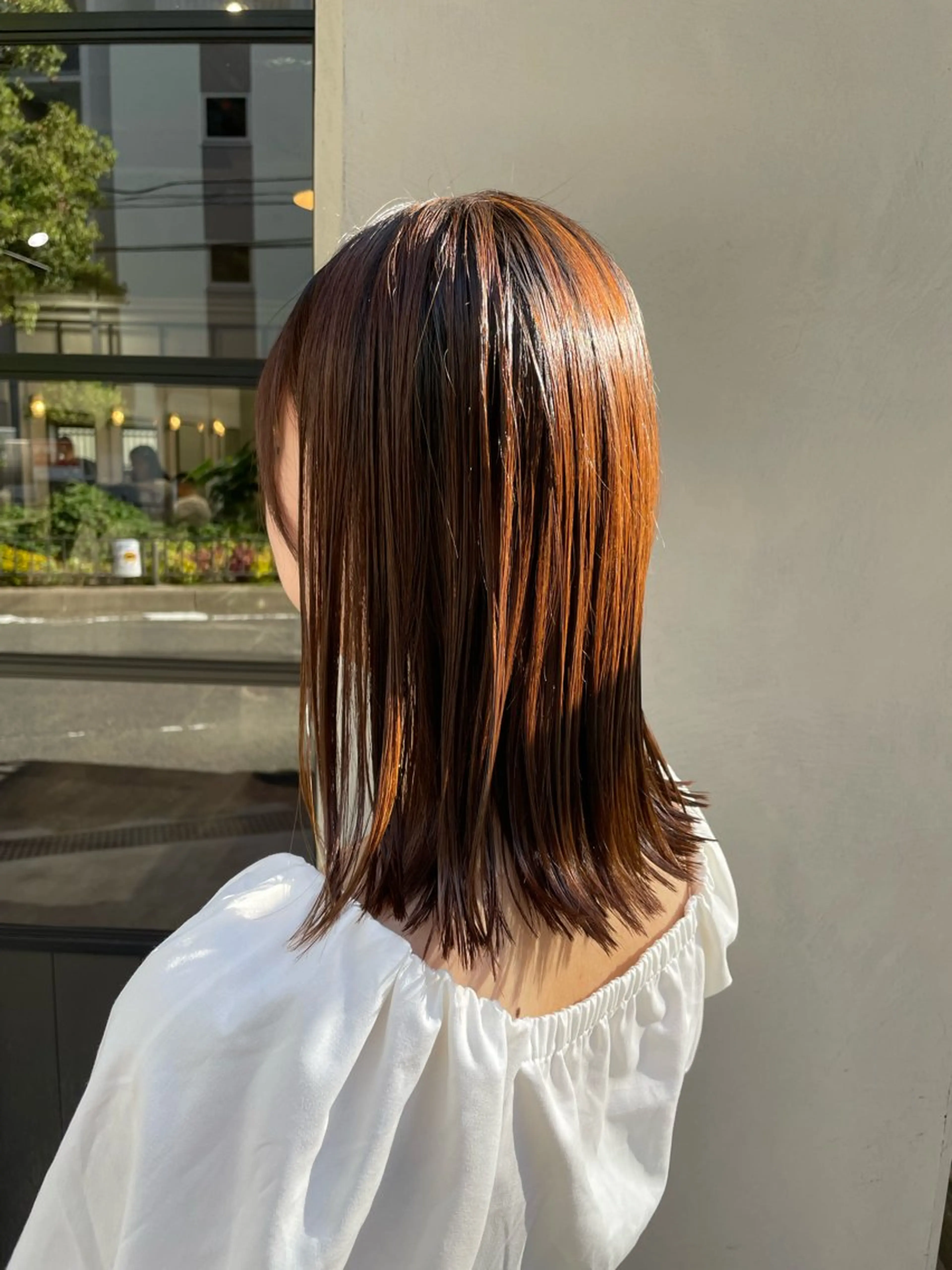 ミディアム 縮毛矯正 すみとも るなのヘアスタイル