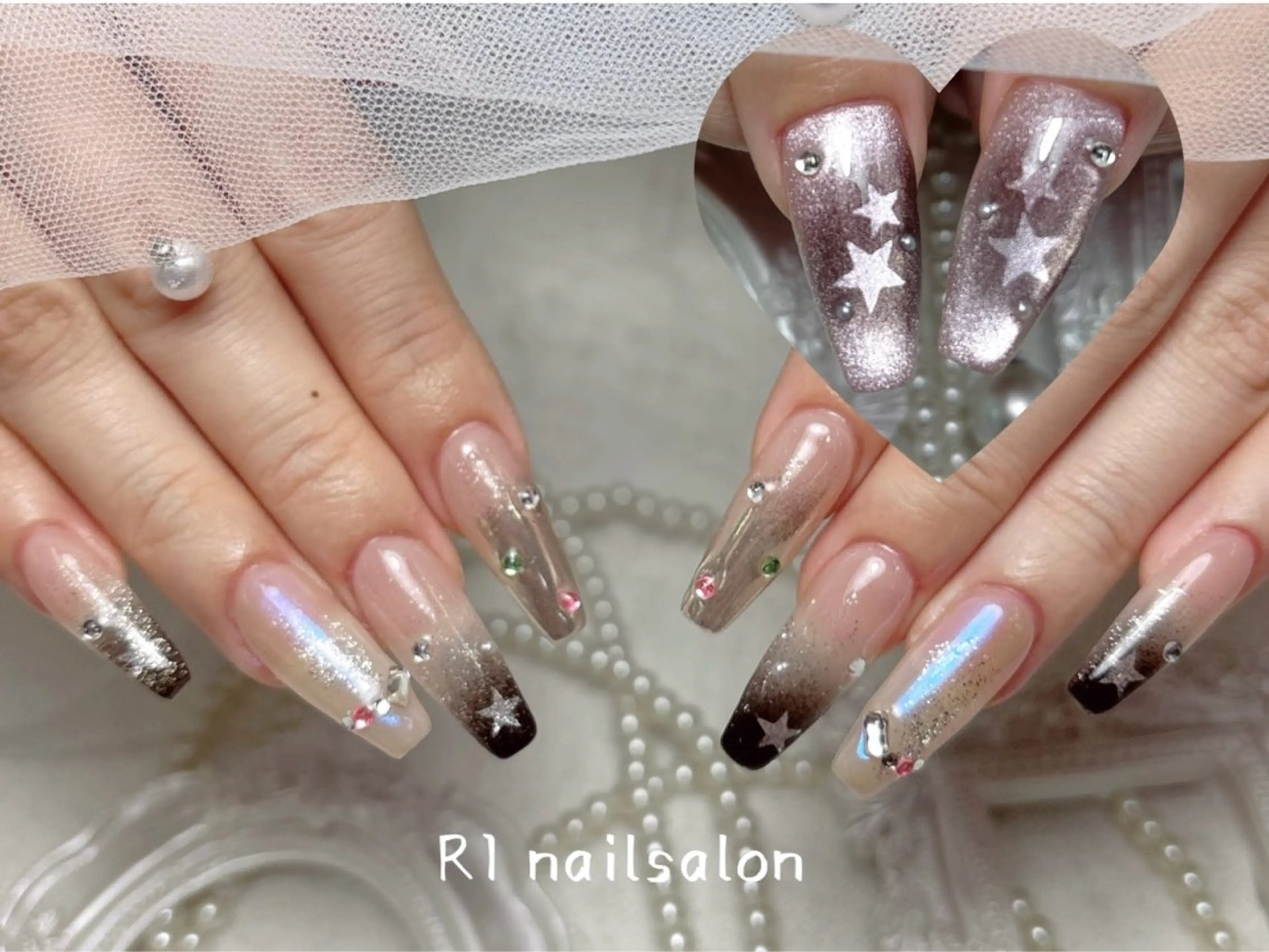 ネイル ジェルネイル 韓国ネイル マグネットネイル 持ち込み ワンカラーネイル ハンドネイル ハンドケア R1🎀Nail💕 池袋東口店のネイルデザイン