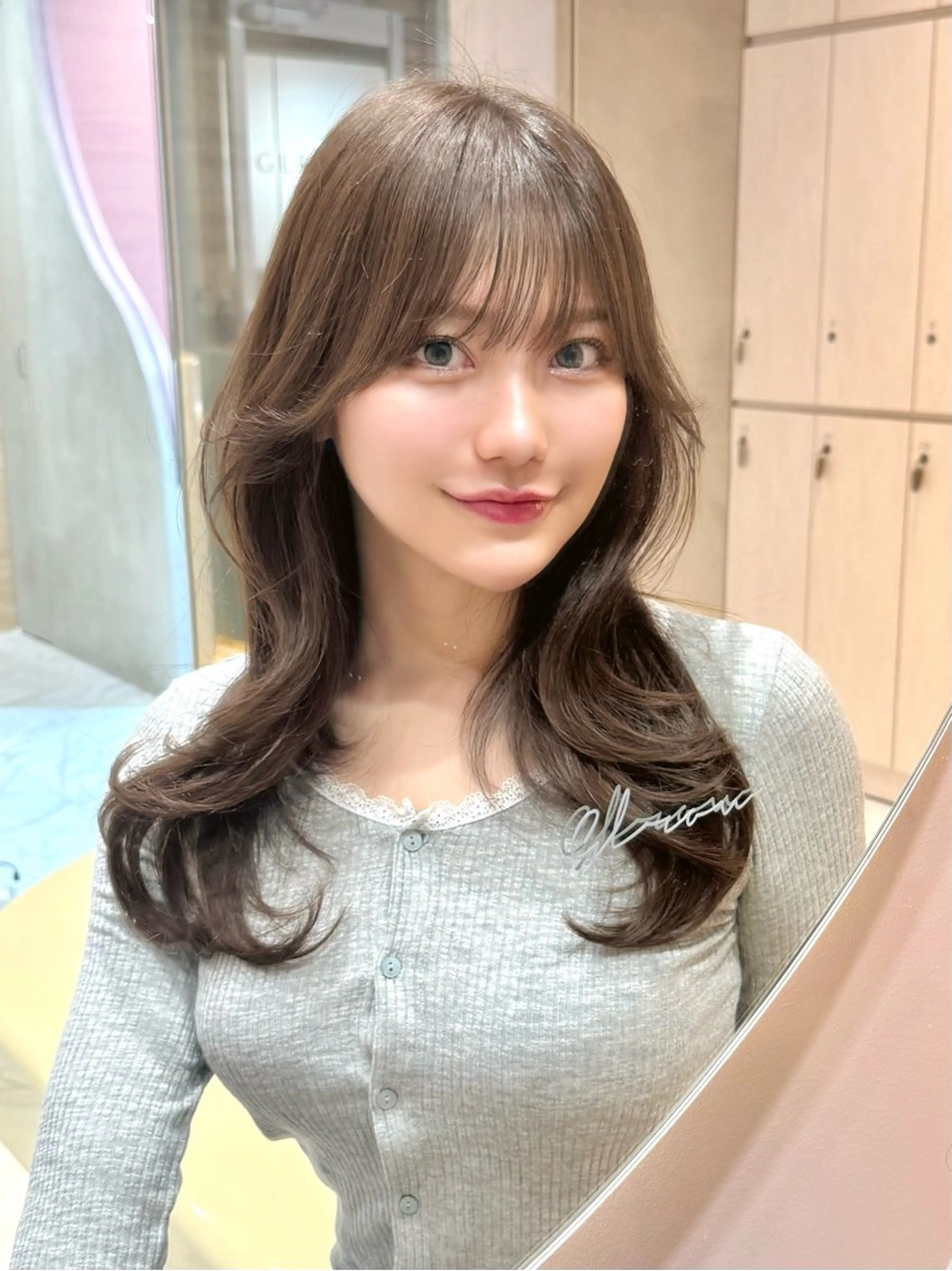 ミディアム カラー 大宮レイヤーカット ハッシュ　柏崎颯刀のヘアスタイル