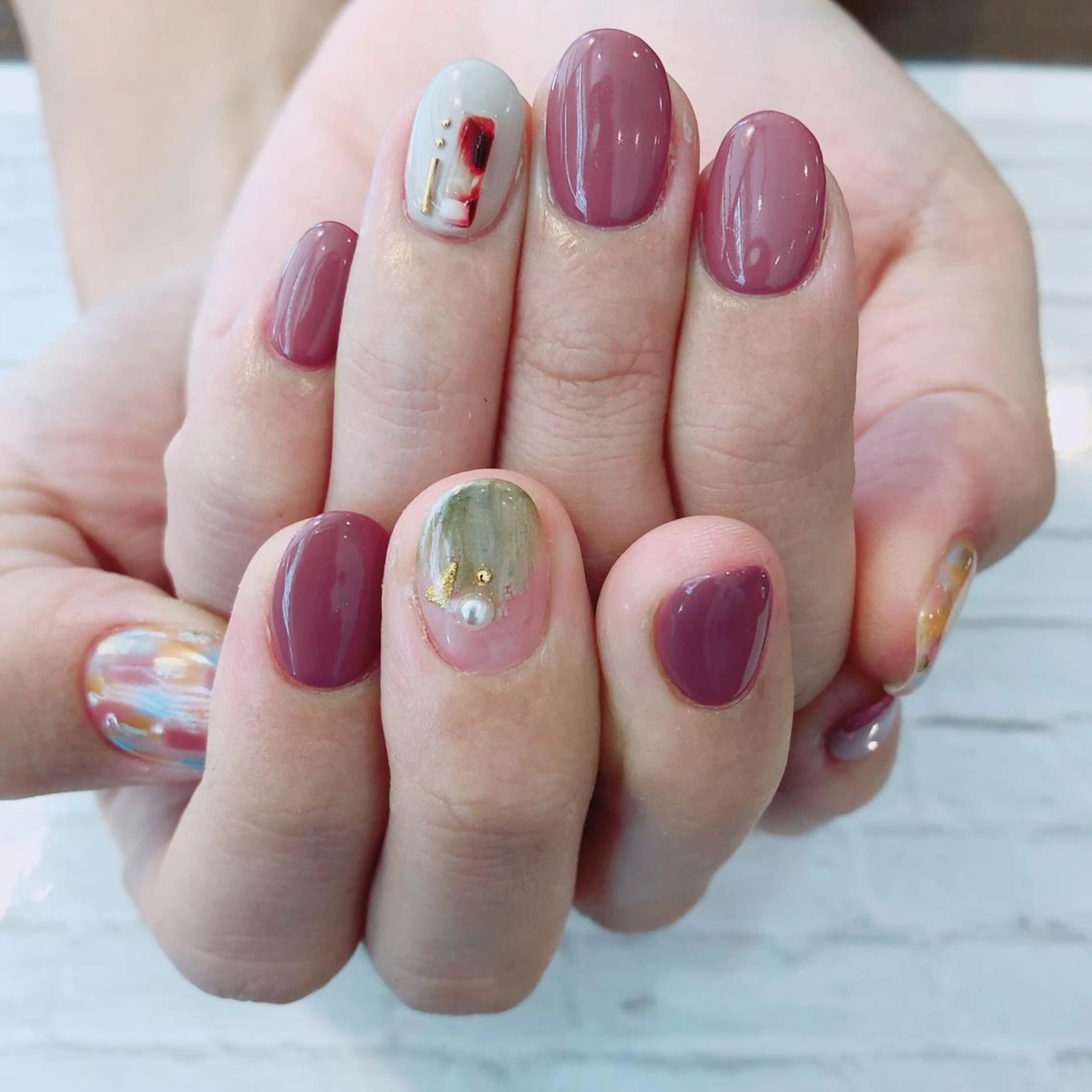 ネイル アートネイル シンプルネイル shelf ⭐︎のネイルデザイン