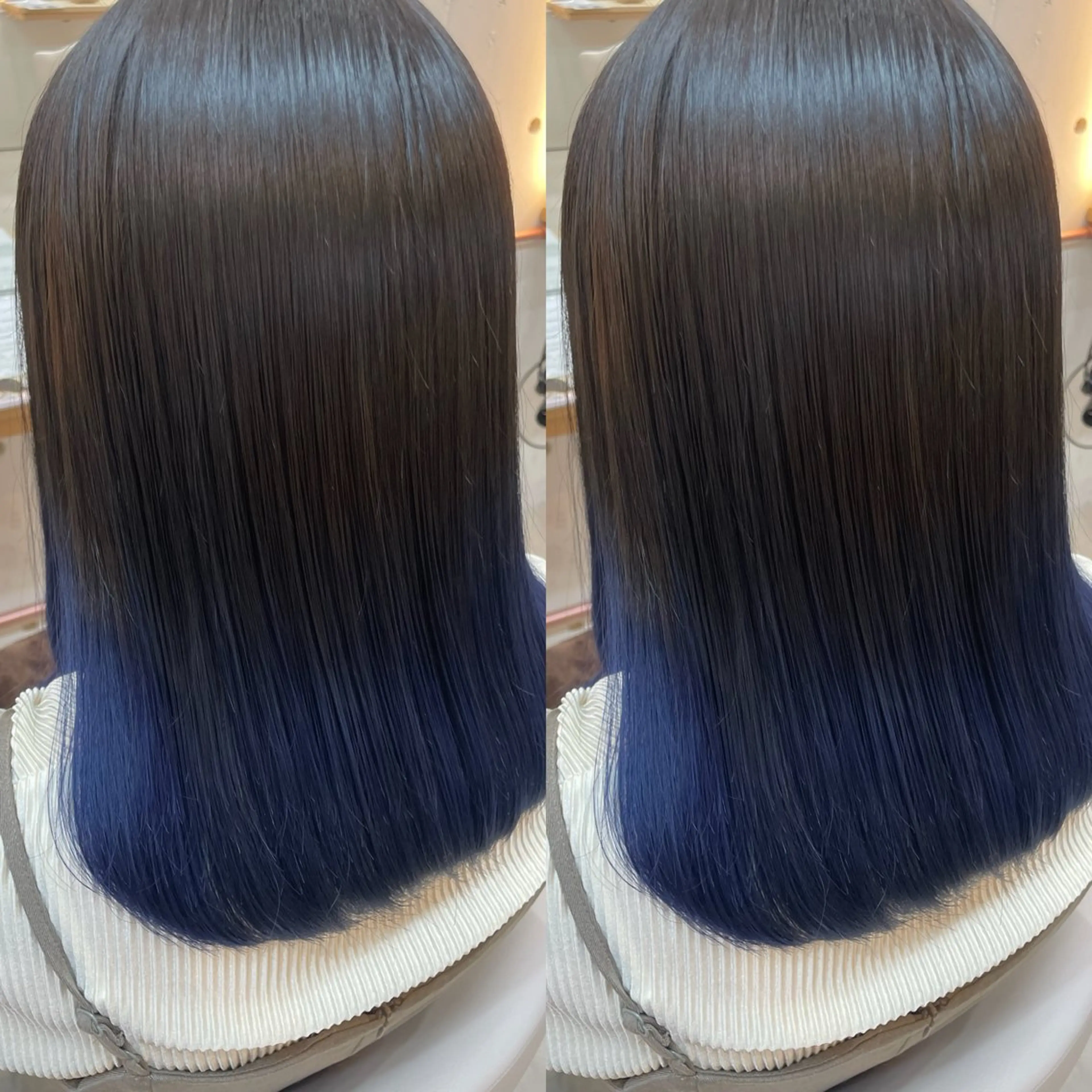 セミロング カラー カット ヘアカラー トリートメント ヘアセット ブリーチ無しダブル カラー🦕まどかのヘアスタイル