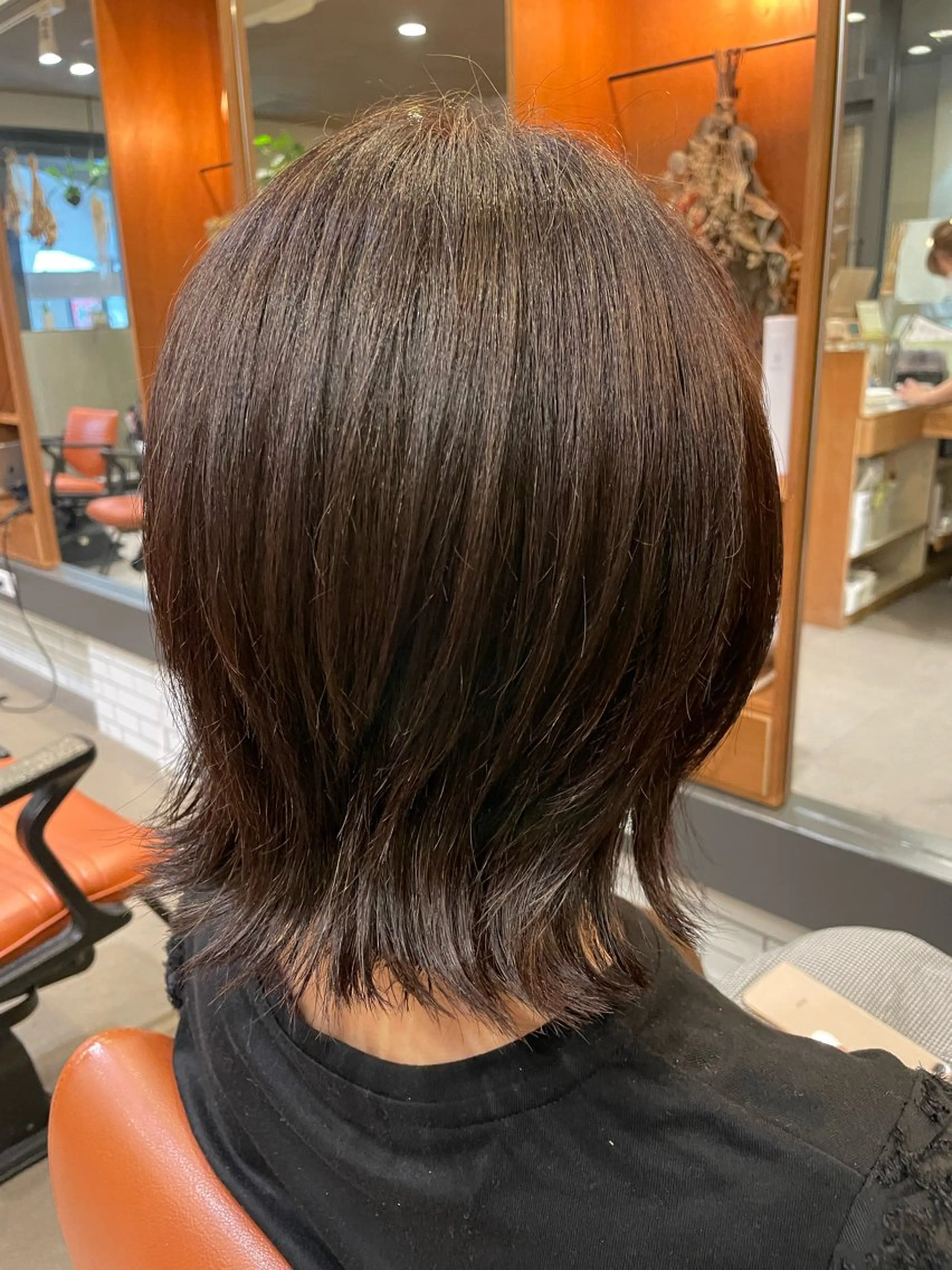 ミディアム くびれヘア カット ヘアカラー トリートメント plan maiのヘアスタイル