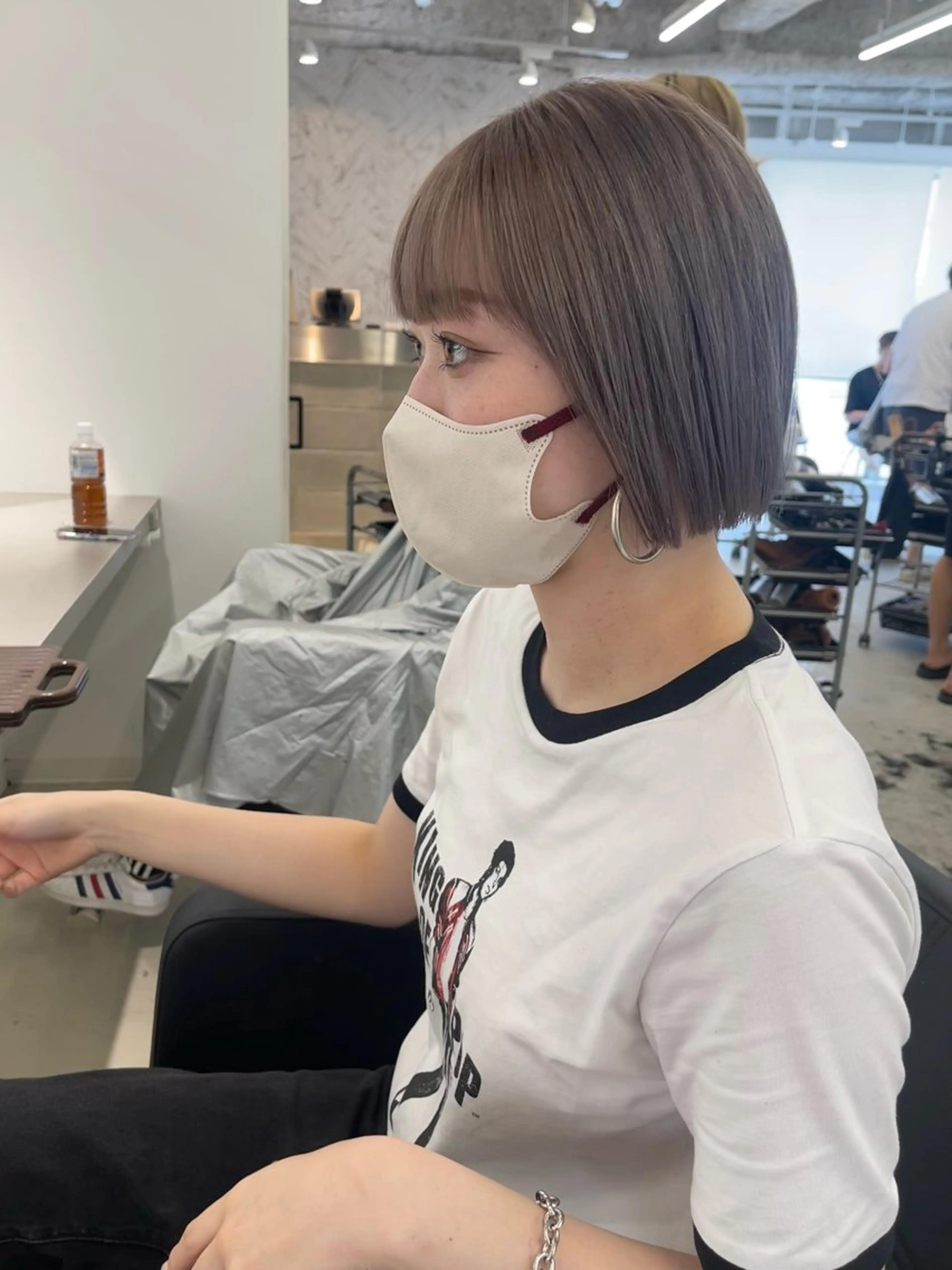 ショート カラー ヘアカラー トリートメント 店長 MANAMI /ブリーチ/骨格ボブのヘアスタイル