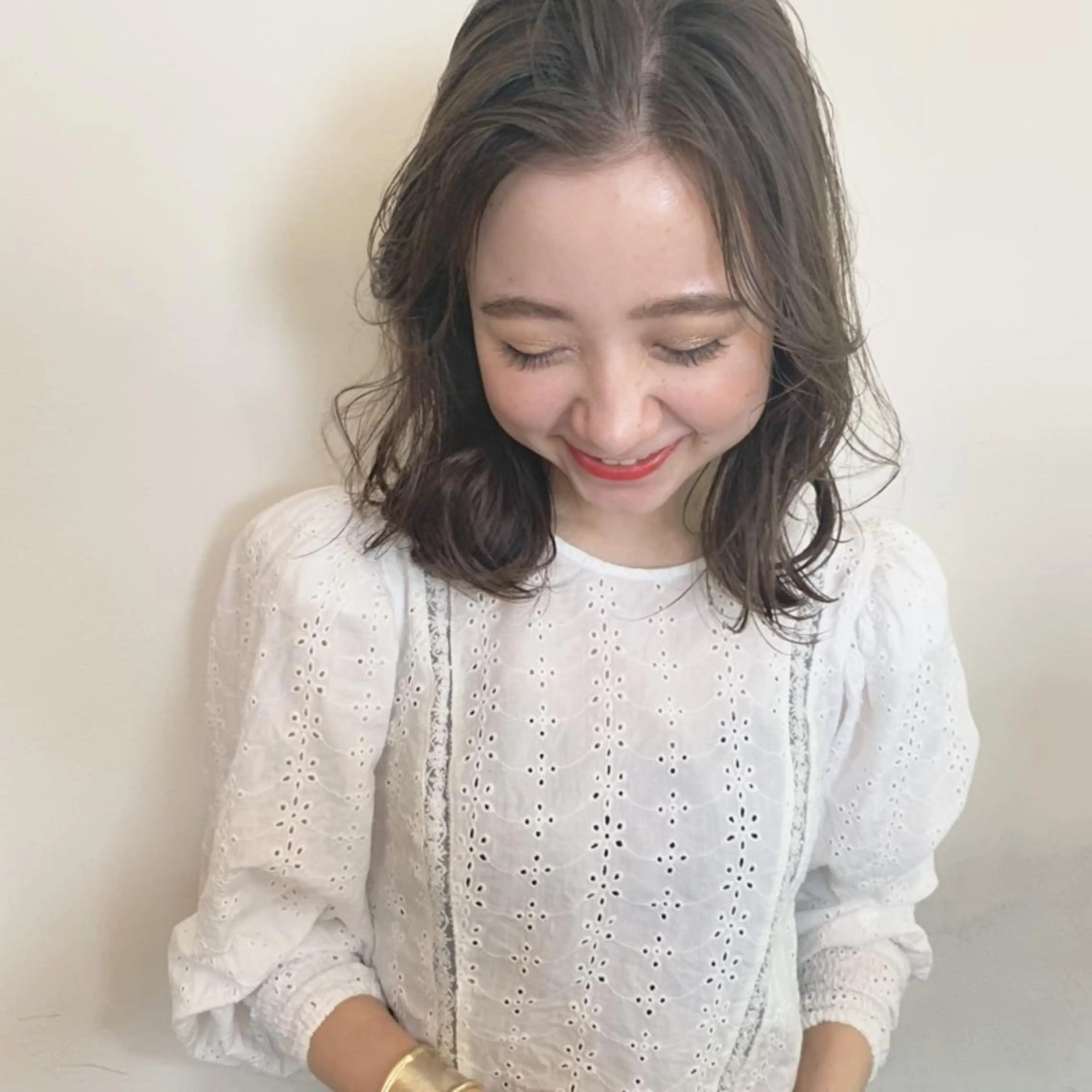 ミディアム カラー 透明感カラー グレージュ HARUKA ⭐️モデル募集中⭐️のヘアスタイル