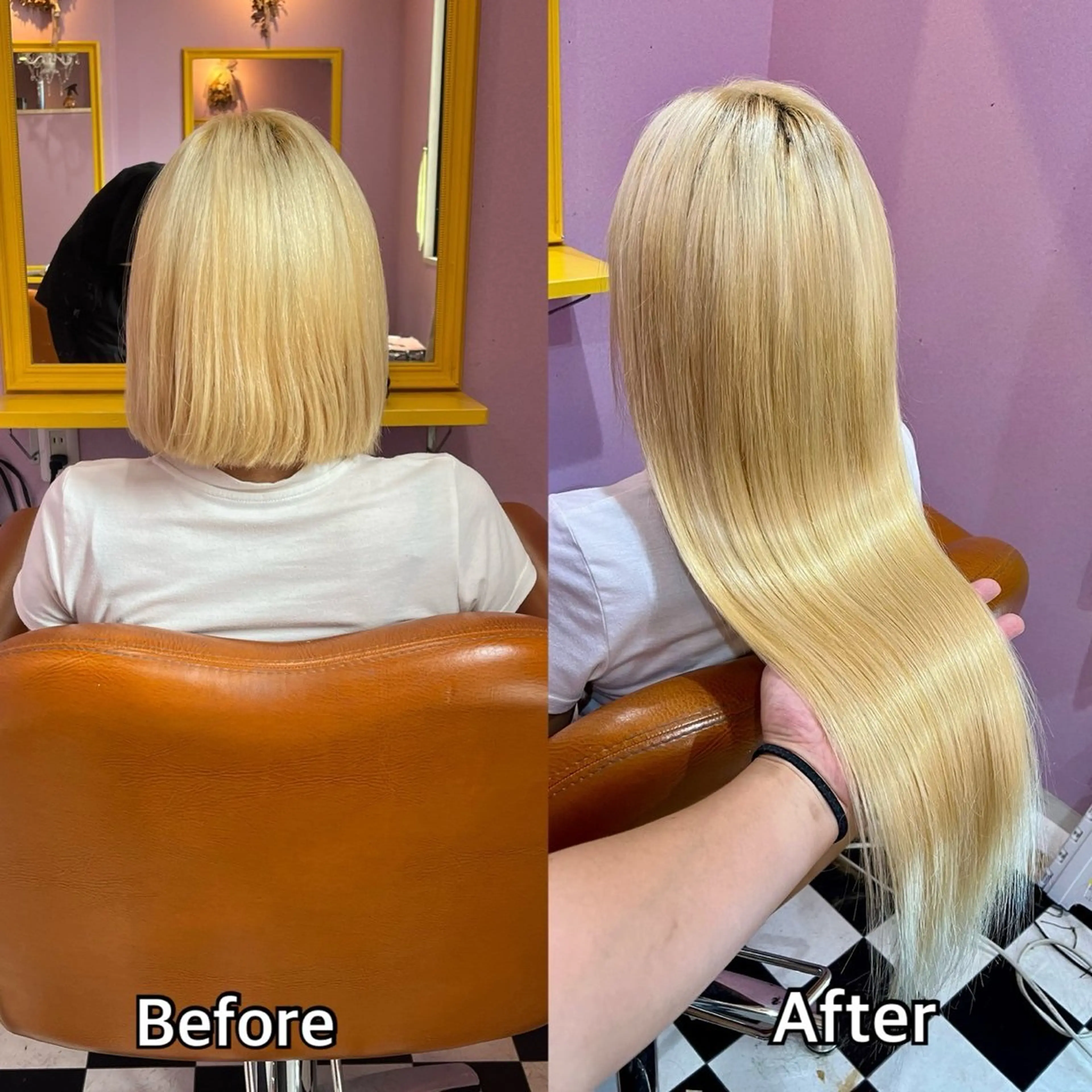 ロング シール＋ちび編み込み エクステ梅田🐨のヘアスタイル