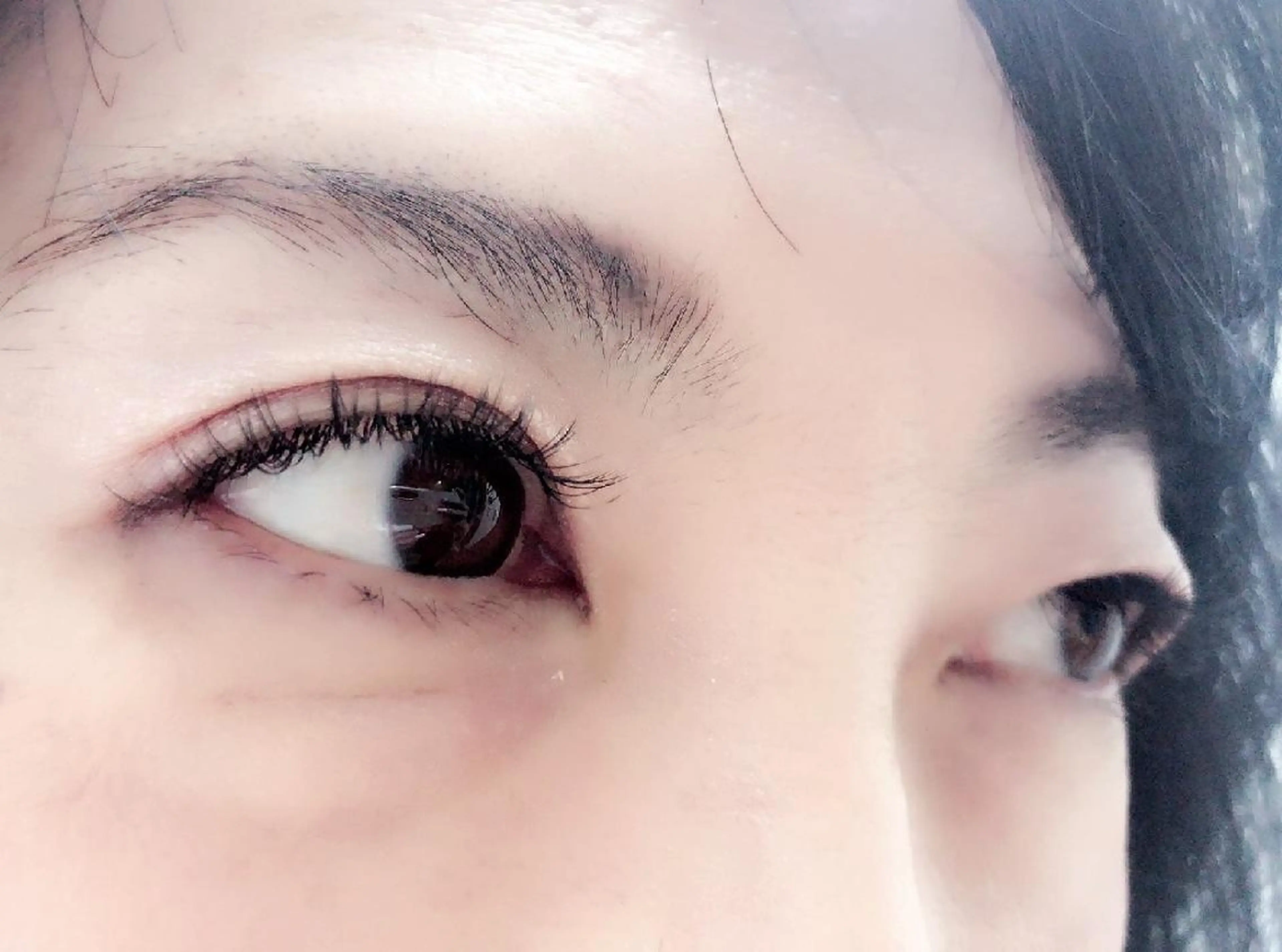 マツエク・マツパ 付け放題 キュート フラットラッシュ 下まつげエクステ 一重×まつ毛パーマ 吉岡 ゆうなのマツエク・マツパデザイン