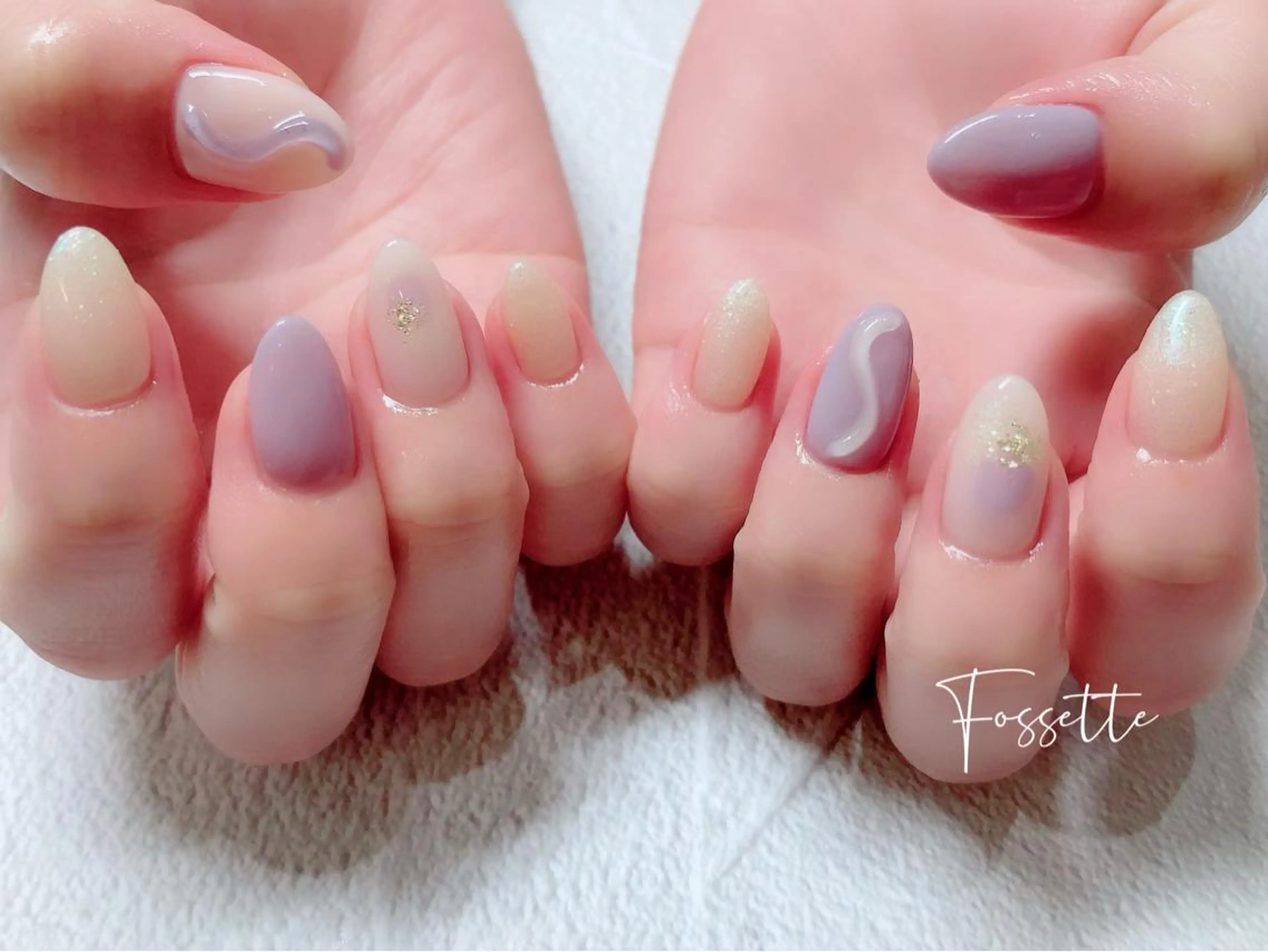 ネイル ニュアンスネイル ワンカラーネイル ぷっくりネイル ハンドネイル nailsalon Fossetteのネイルデザイン