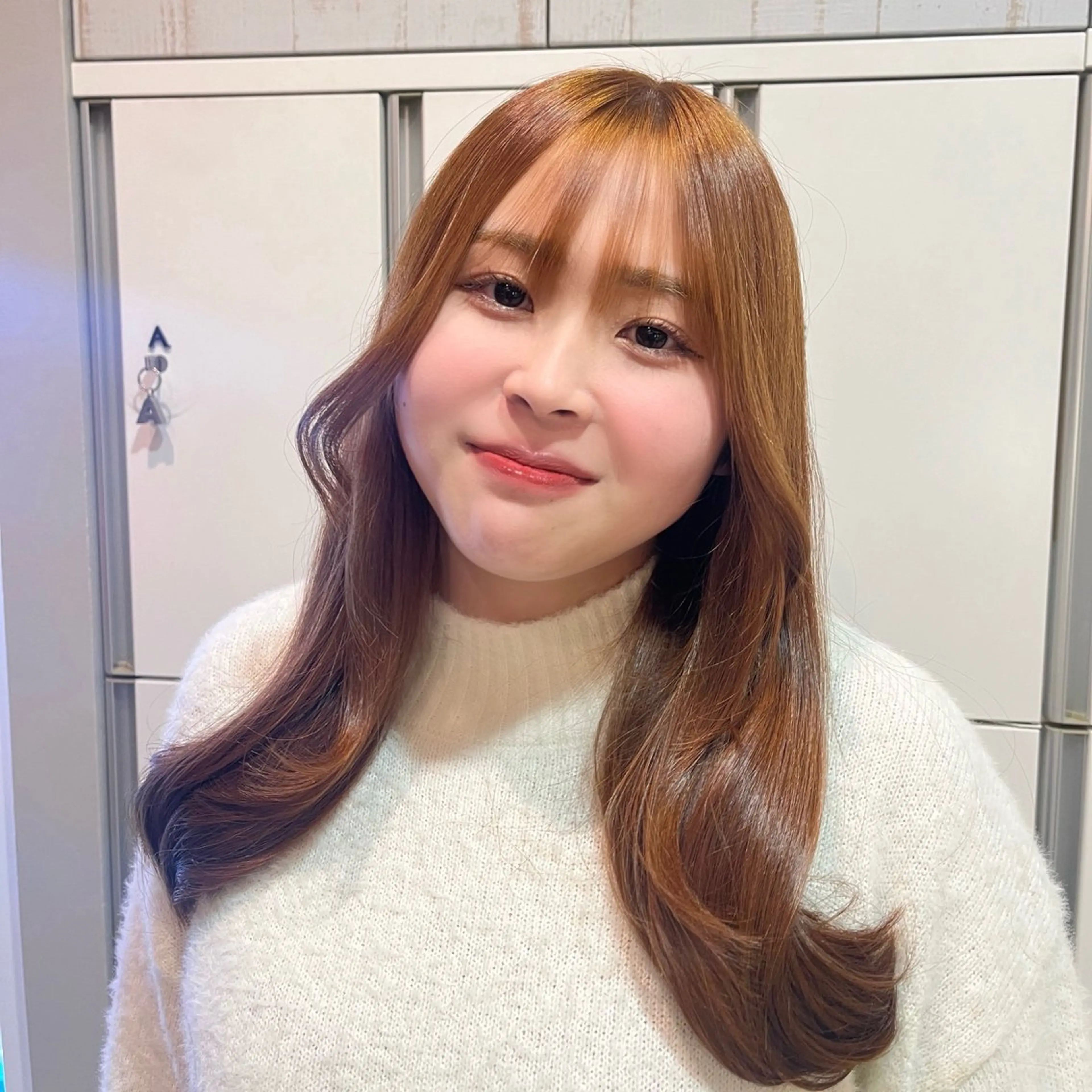 ロング カラー レイヤーカット ヘアカラー レイヤーカット/ フェミニン💕/鏡のヘアスタイル