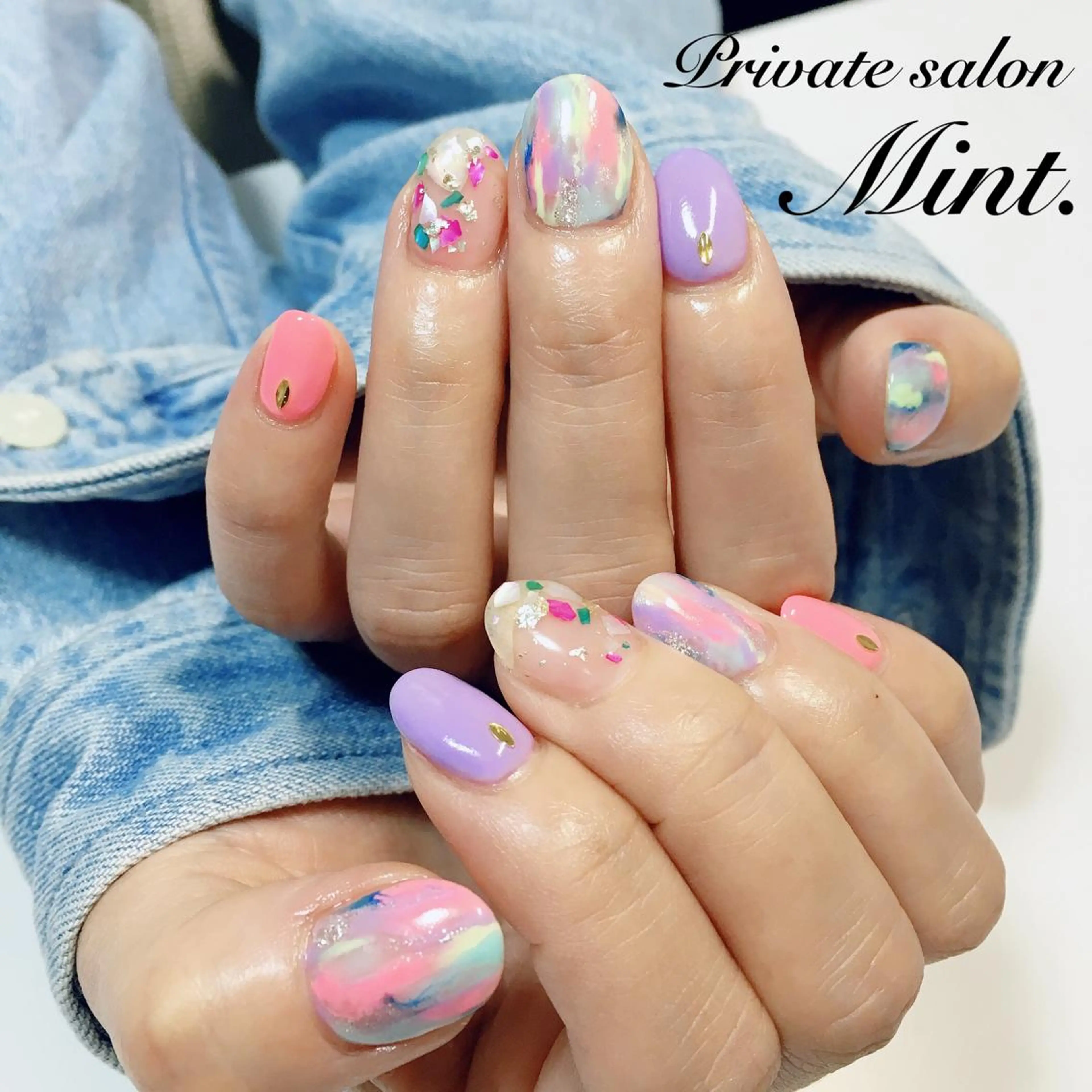 ショート ネイル ジェルネイル ハンドネイル Mint. nailのネイルデザイン