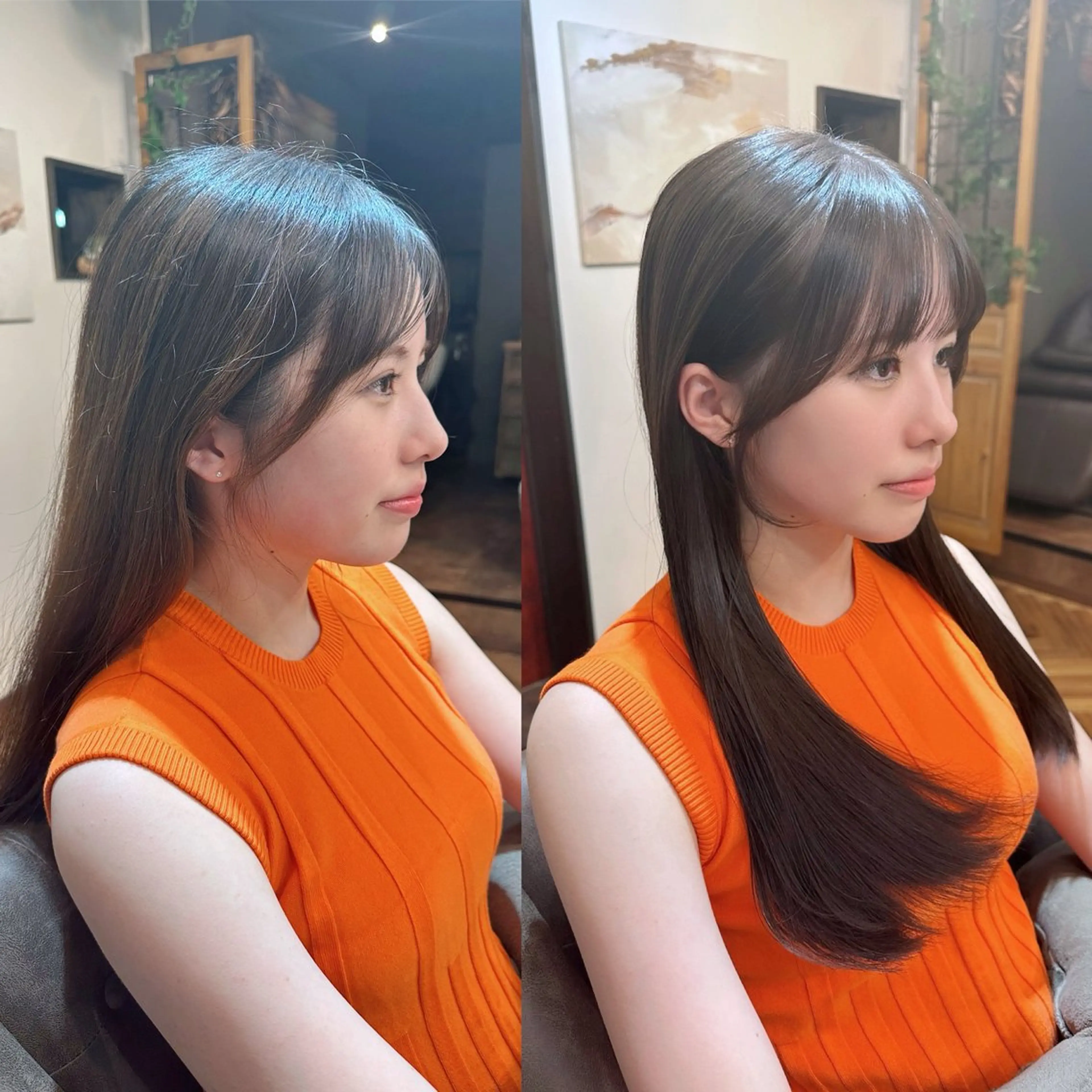 ロング カット 縮毛矯正 伏田 遼馬のヘアスタイル