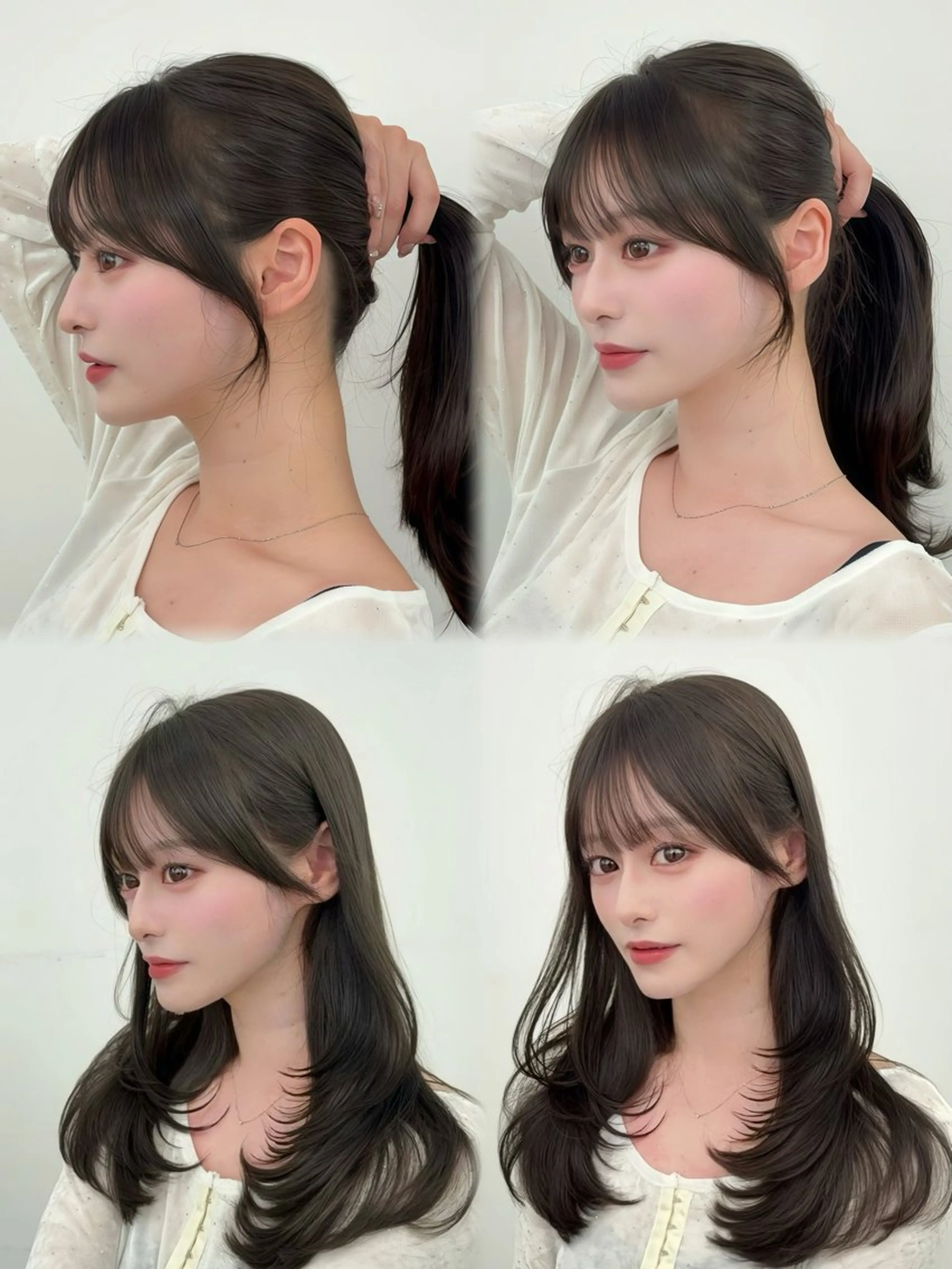 ロング カラー レイヤーカット 小顔カット カット ヘアカラー トリートメント 韓国ヘア/レイヤー/ 顔まわり足立遥奈のヘアスタイル