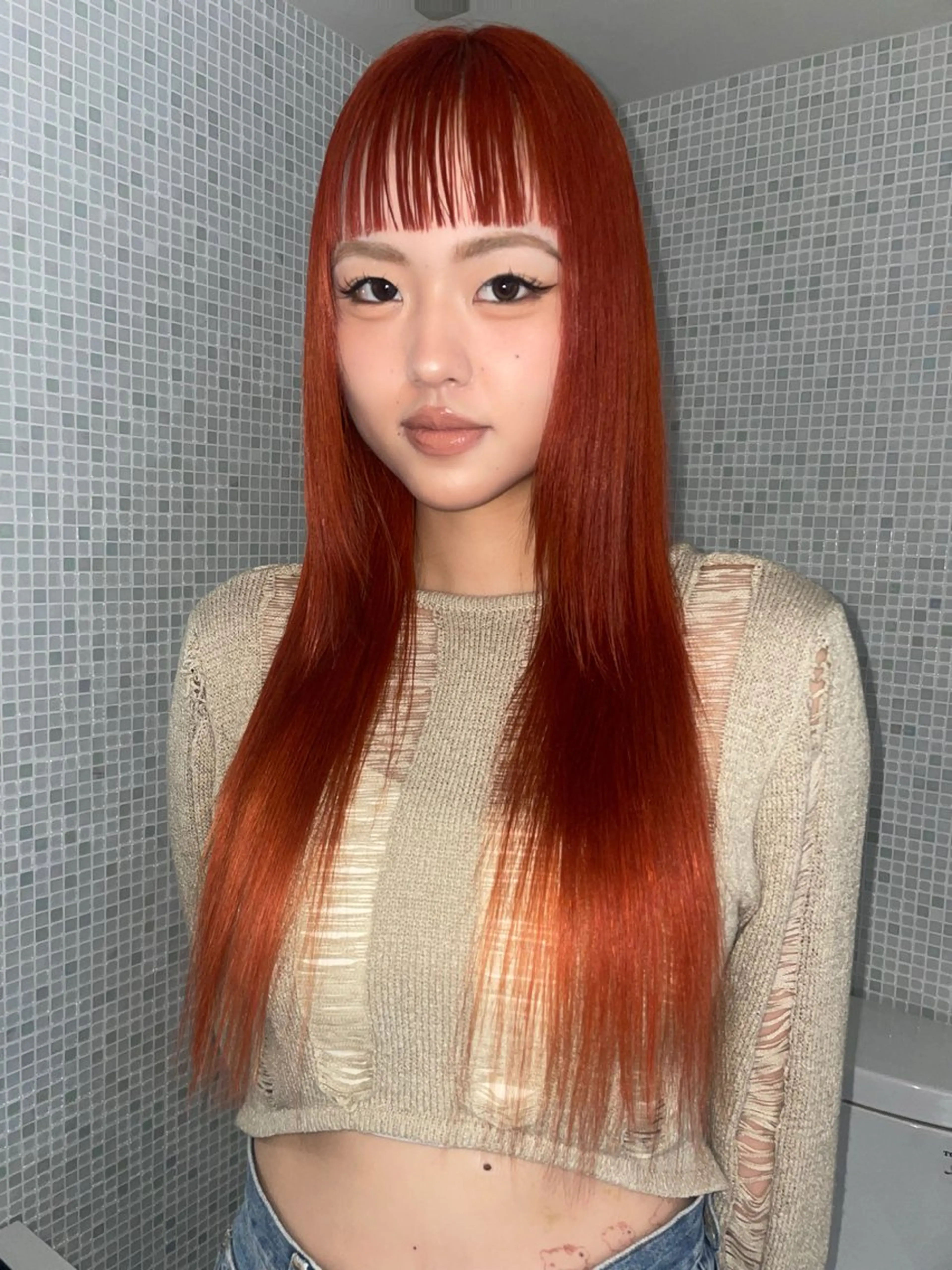 ロング カラー ボブ.顔周りカット カット/ユキカのヘアスタイル