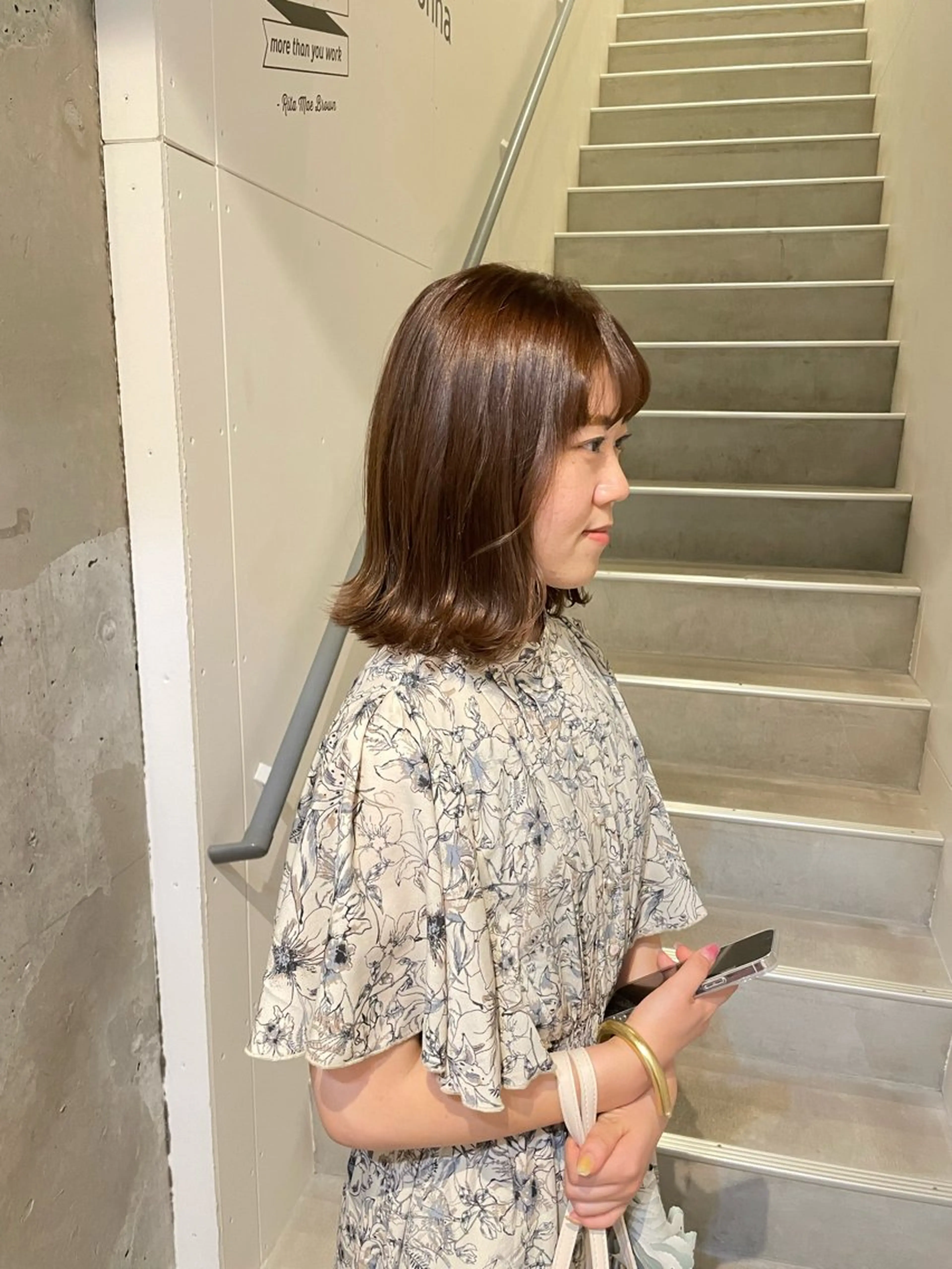 ミディアム ヘアカラー 久保田 千尋のヘアスタイル