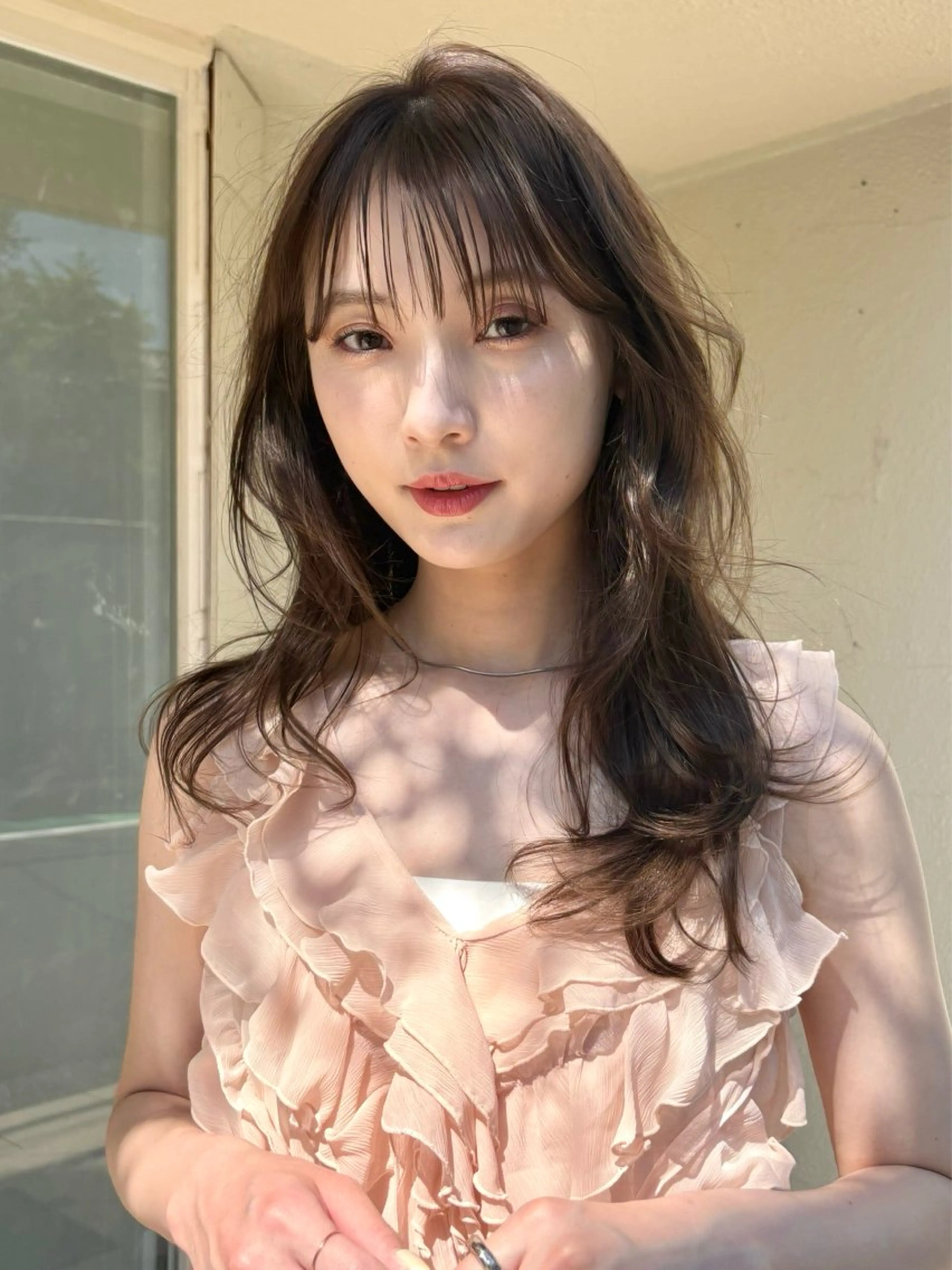 セミロング カラー パーマ カット ヘアカラー レイヤー/透明感/ ブリーチなし/わかなのヘアスタイル