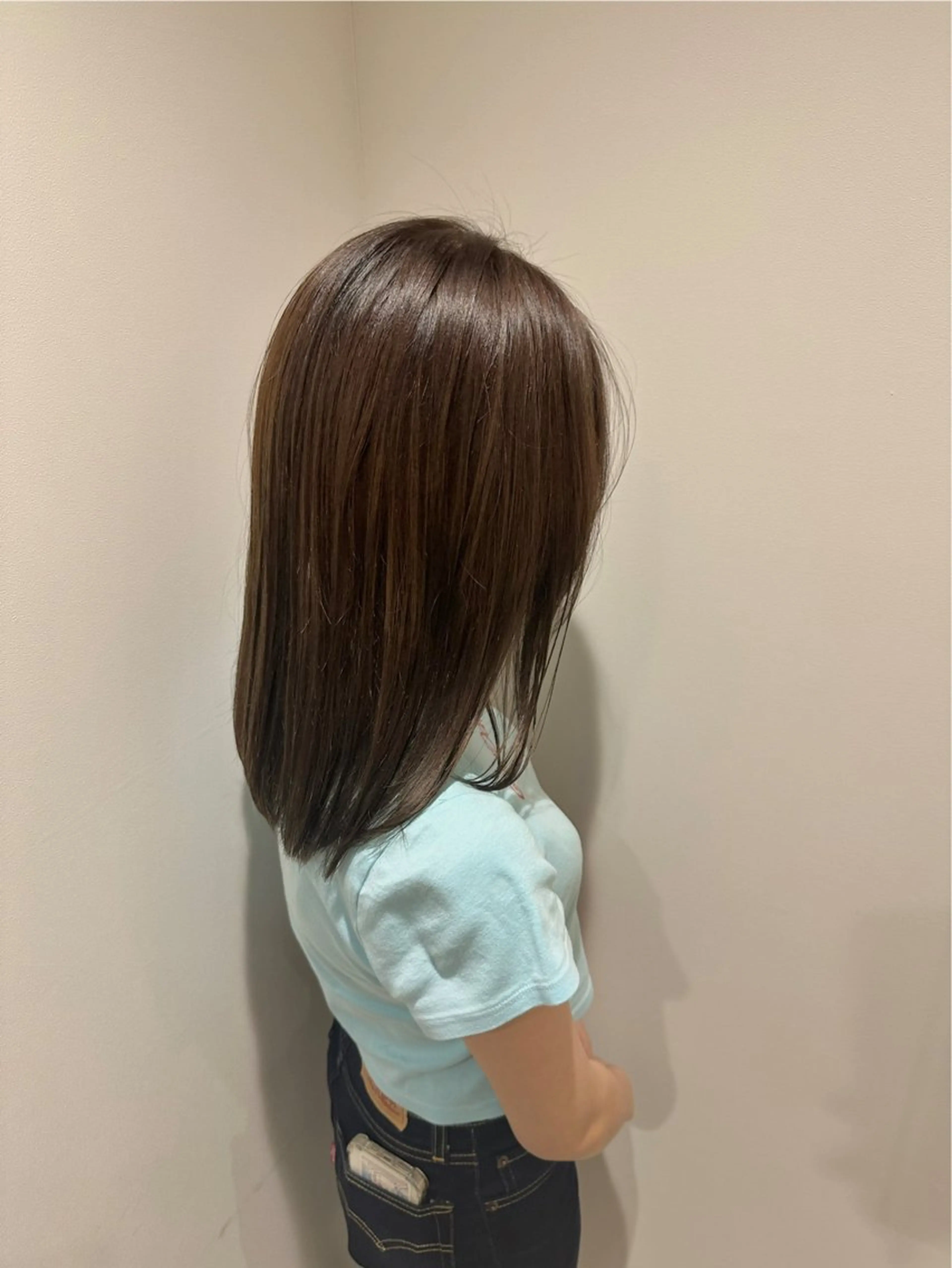 セミロング カラー オリーブカラー 🔥メンズ特化/ パーマ＆カット🌀のヘアスタイル