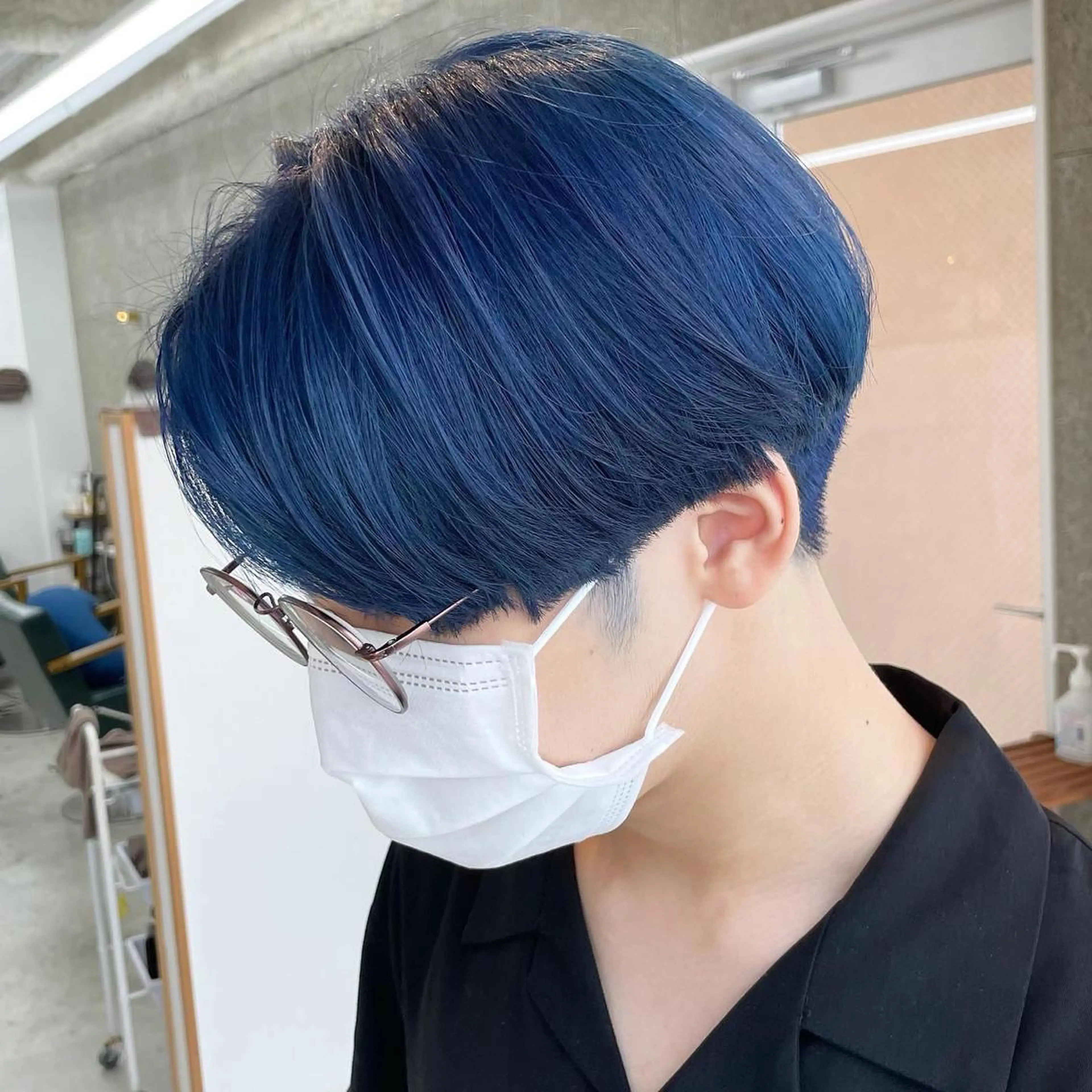 ショート カラー メンズ Lull1人美容室 バレイヤージュのヘアスタイル