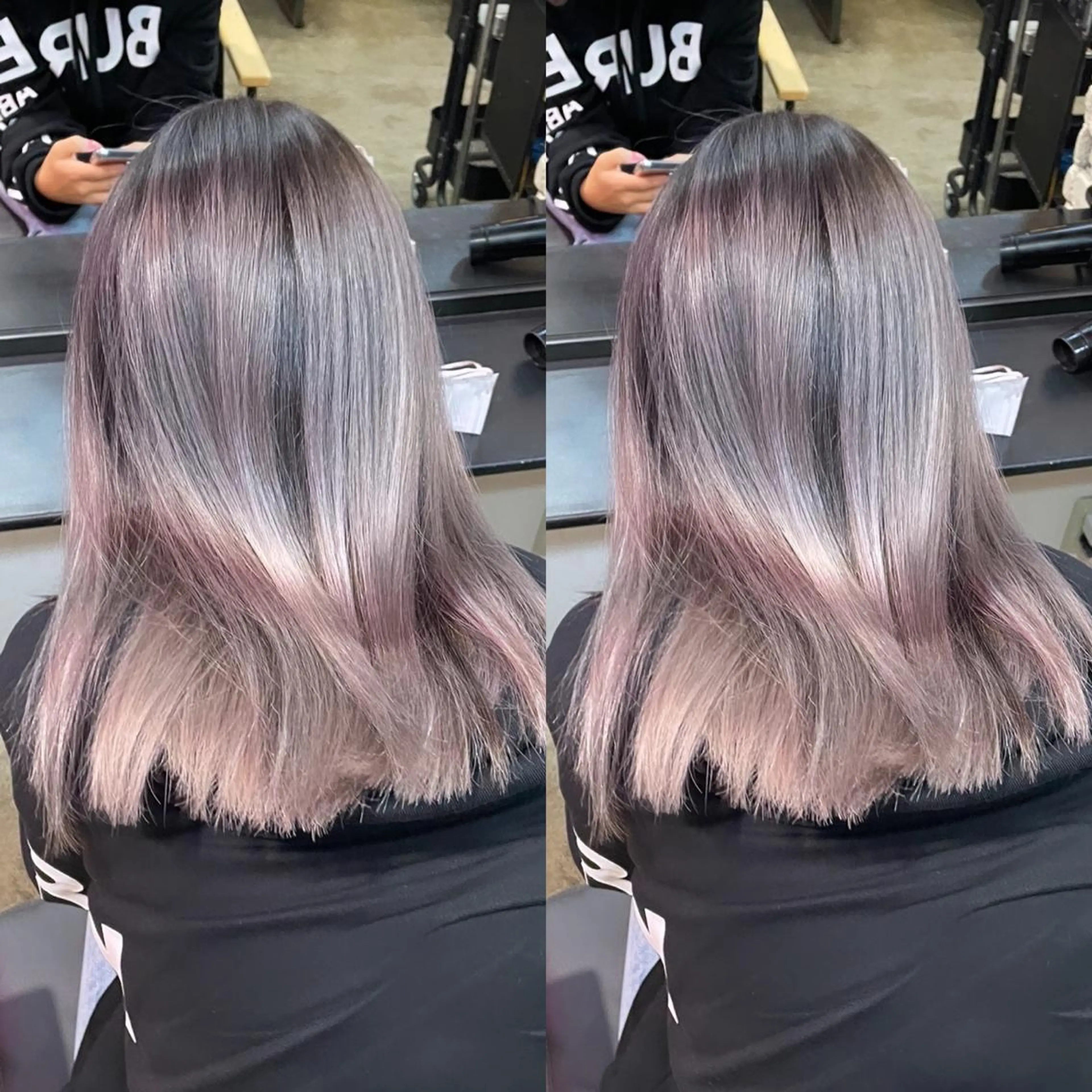 セミロング カラー ヘアアレンジ ヘアカラー トリートメント ヘアセット 韓国レイヤー/ツヤ髪 🤍kosuke🤍のヘアスタイル