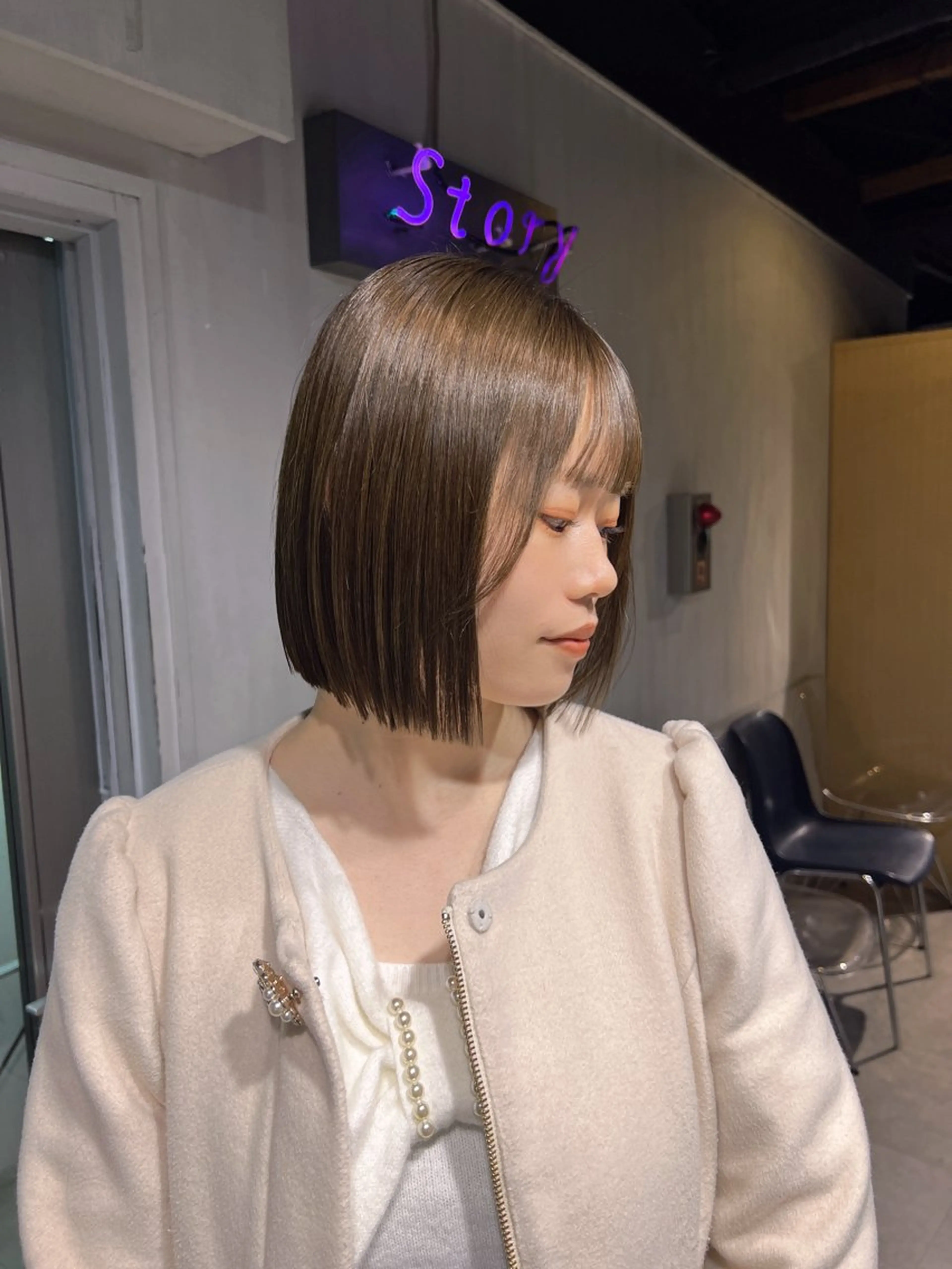 ショート ボブ 髪質改善 韓国風ヘア トリートメント カット ヘアカラー NANAMI🩵 大人可愛い韓国ヘアのヘアスタイル