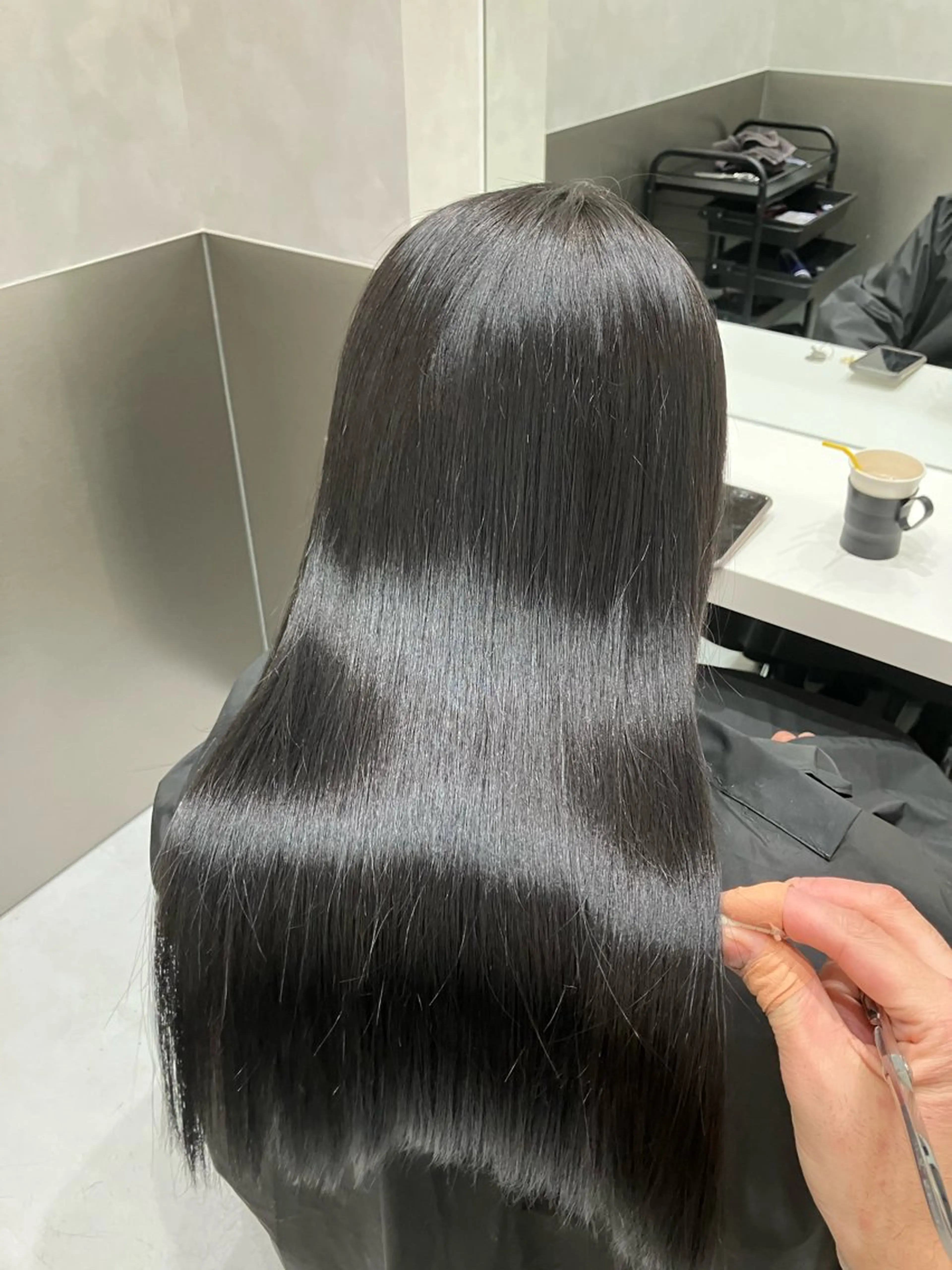 ロング カラー カット ヘアカラー トリートメント 💖ブリーチなし透明 感💖ASAHIのヘアスタイル