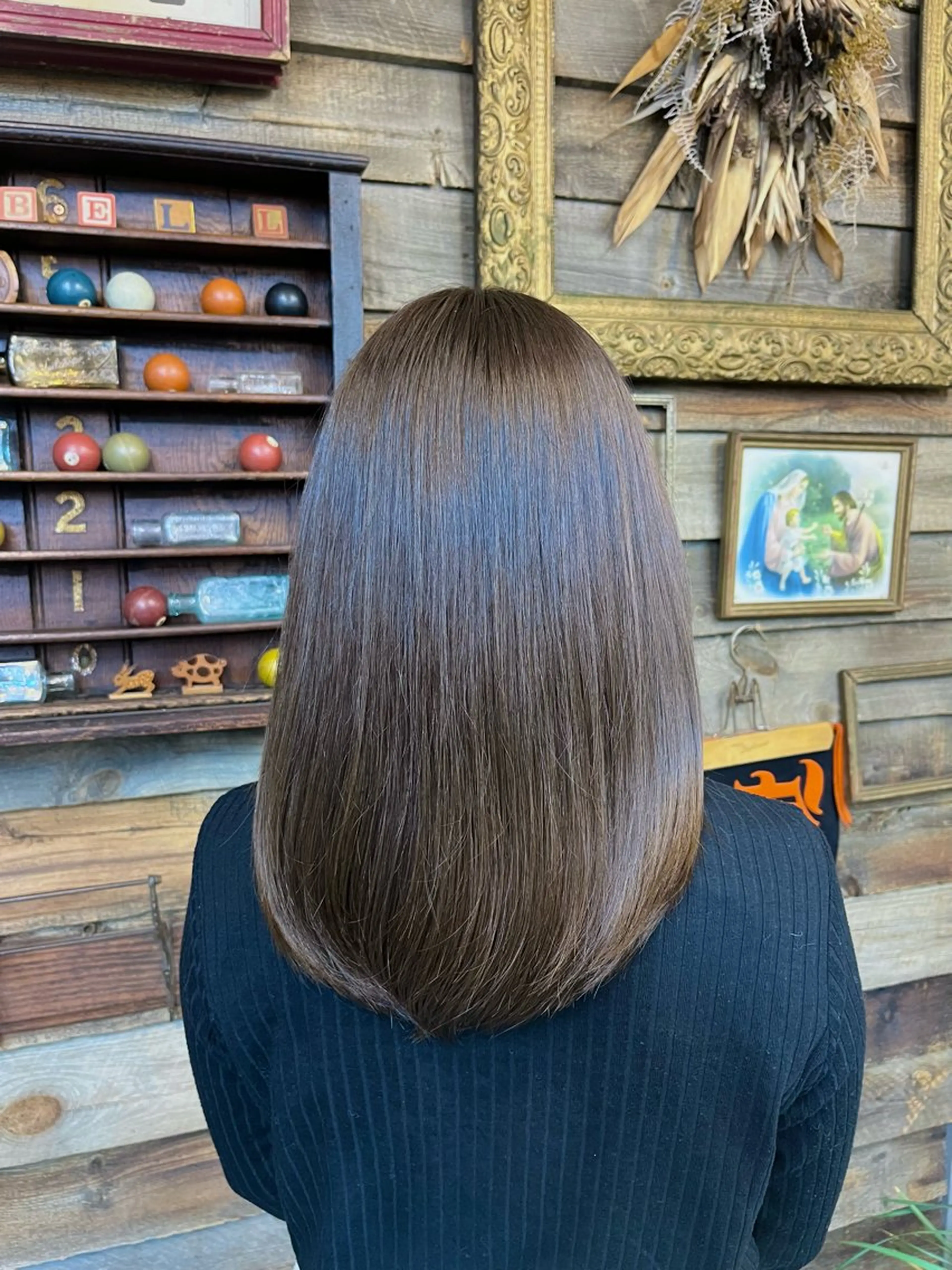 セミロング カラー 透明感カラー ヘアカラー 川崎 かなでのヘアスタイル