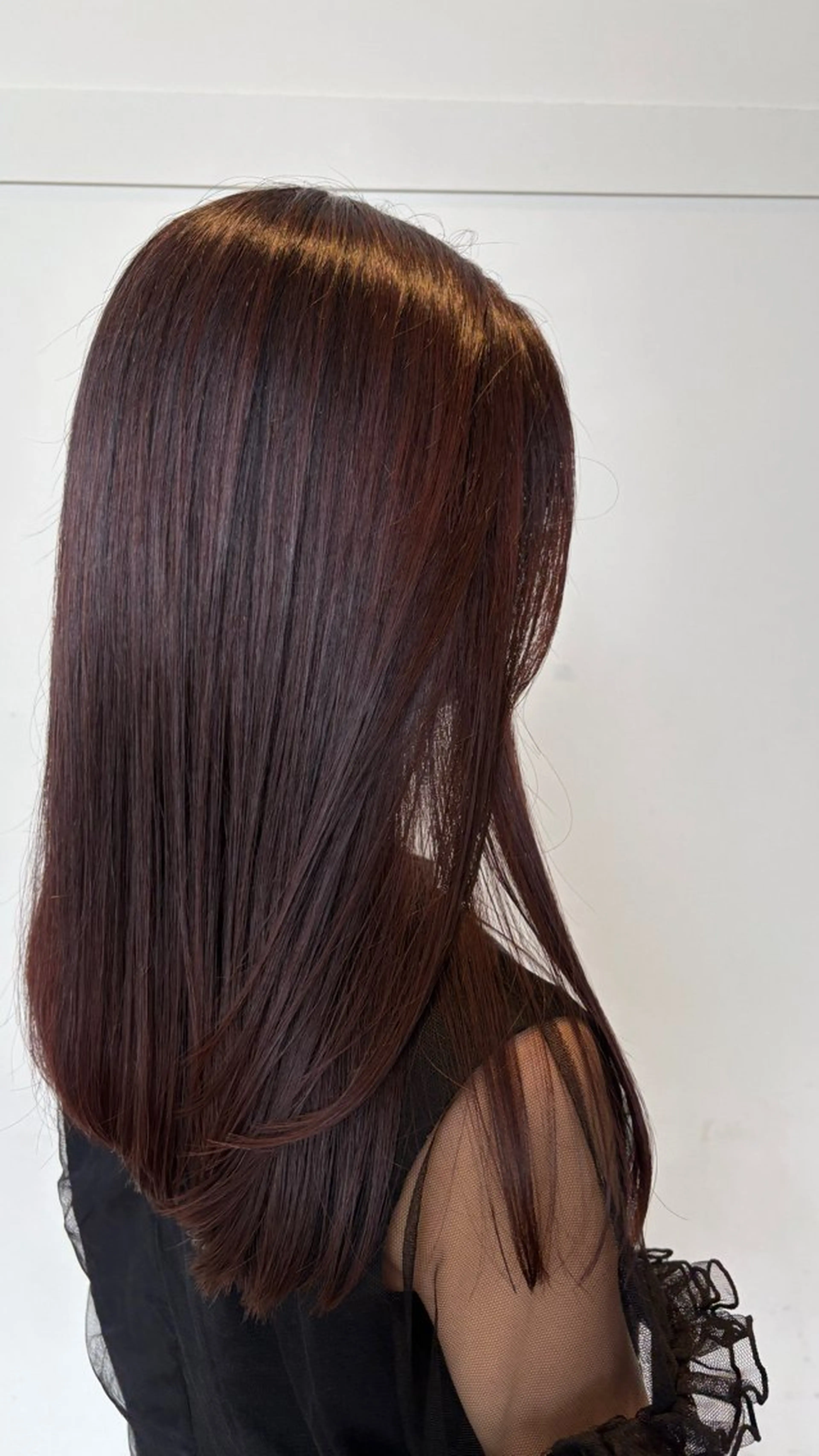 セミロング カラー ブラウンカラー 高橋 乙葉のヘアスタイル