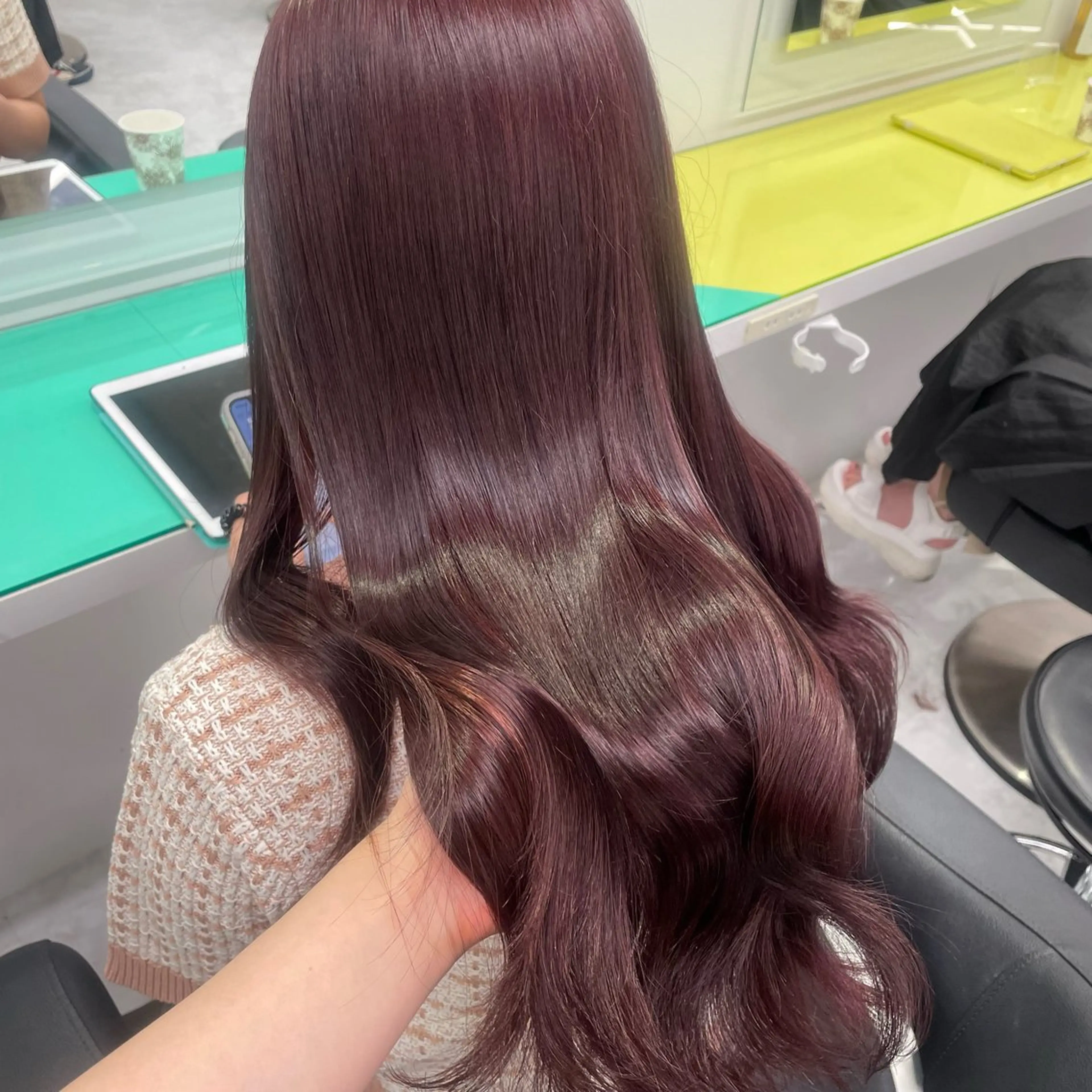 ロング カラー ヘアアレンジ ケアカラー ロング ♥️暖色／深みレッド ♥️渋谷/らいるのヘアスタイル