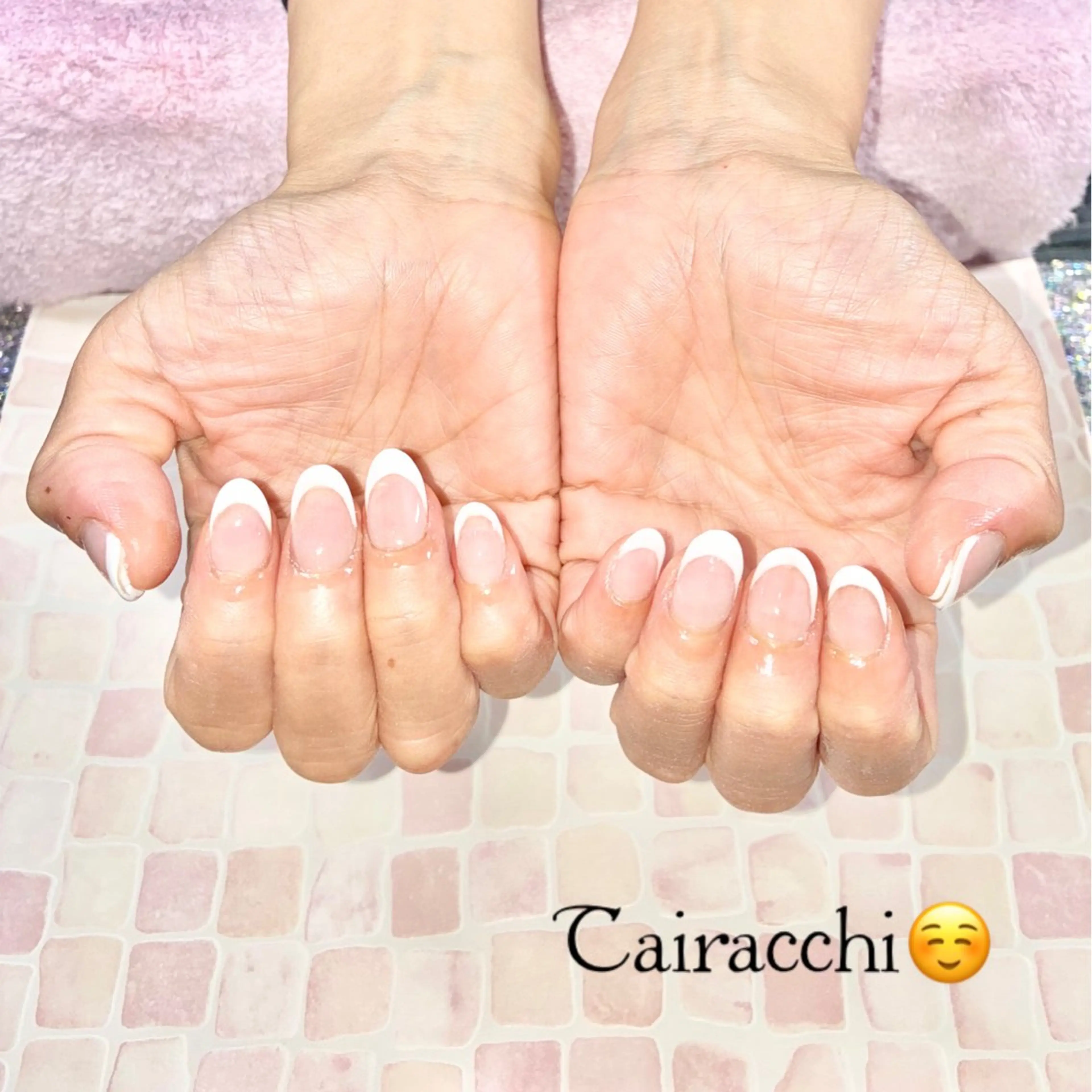 ネイル 長さ出し フレンチネイル ジェルネイル スカルプネイル ストーンネイル Tairacchi ﾀｲﾗｯﾁのエステ・リラクイメージ