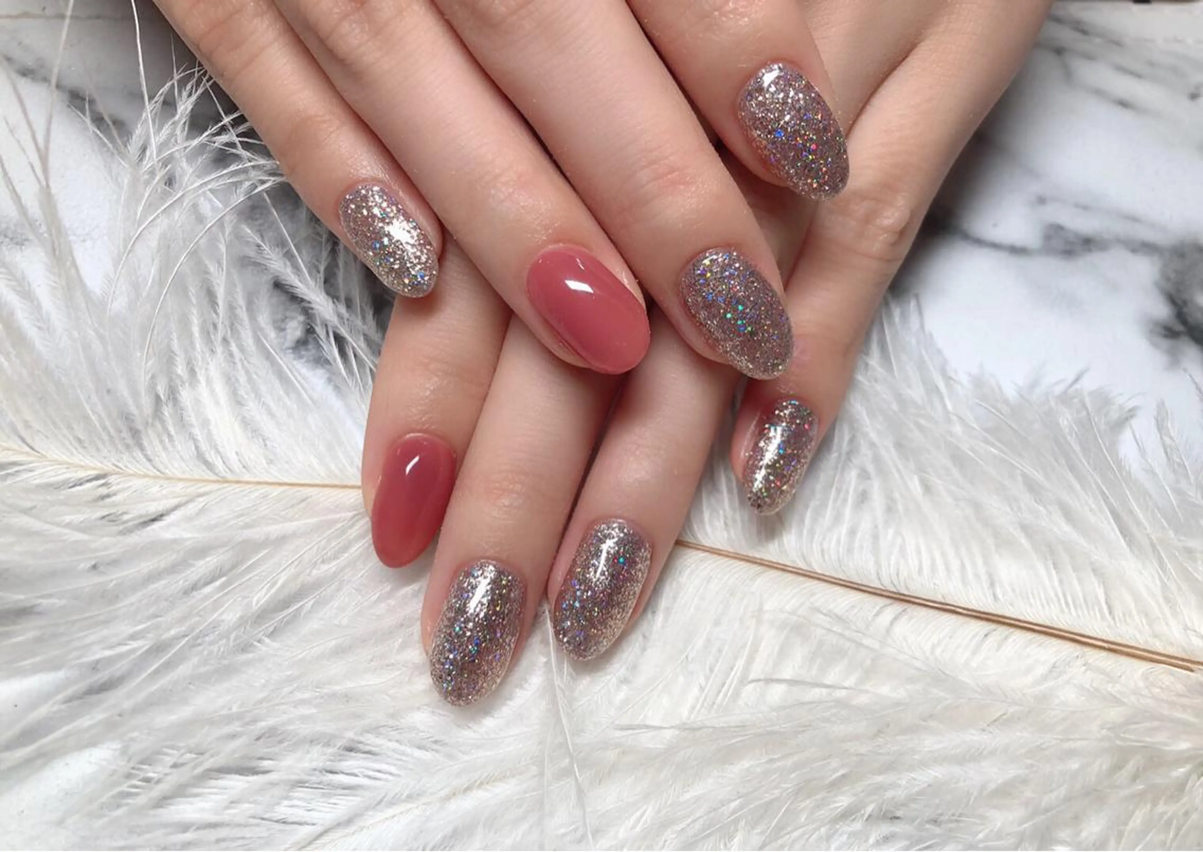 ネイル ハンドネイル マジック ミラーのネイルデザイン