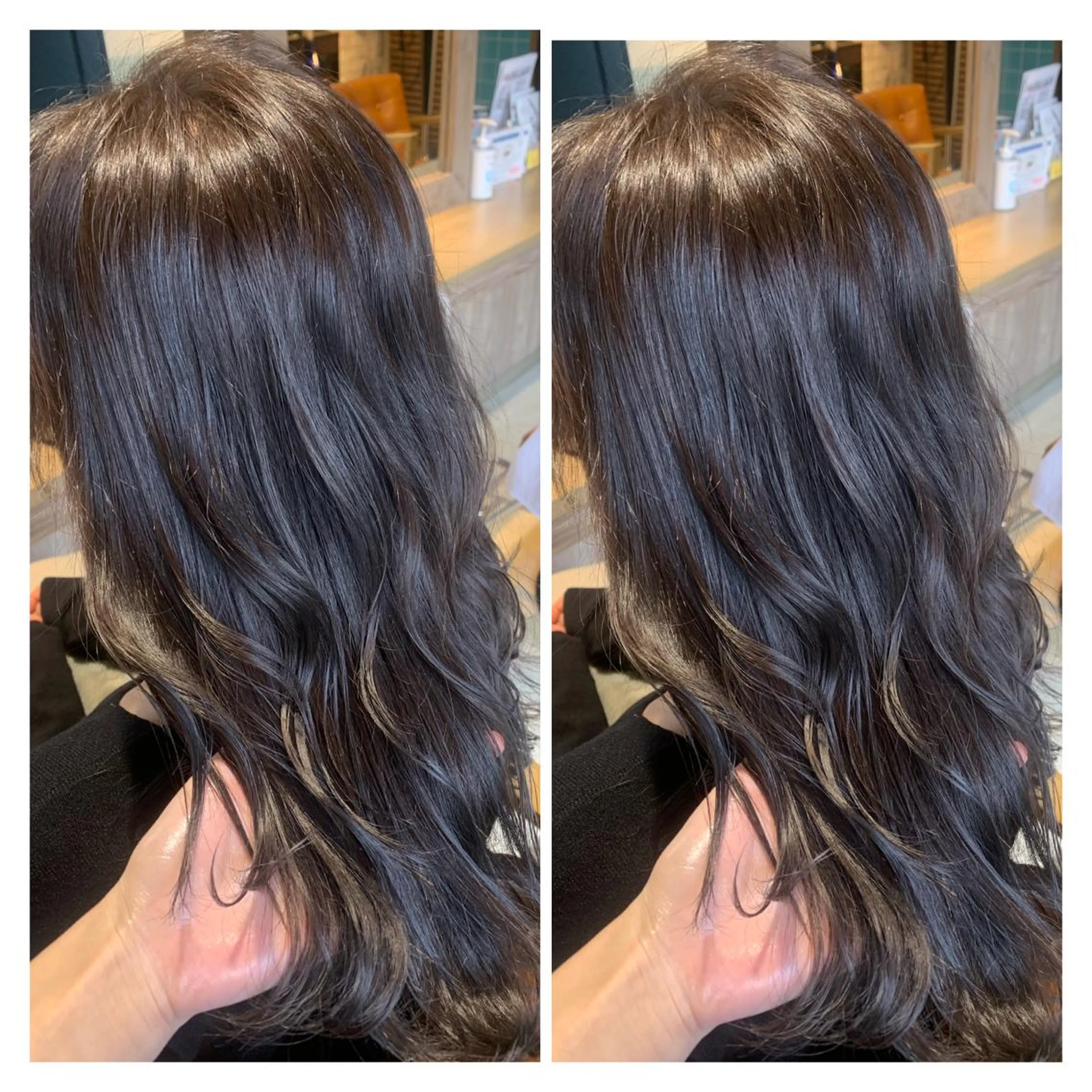 セミロング カラー 髪質改善艶髪 ℍ𝔸ℝ𝕌𝕂𝔸のヘアスタイル